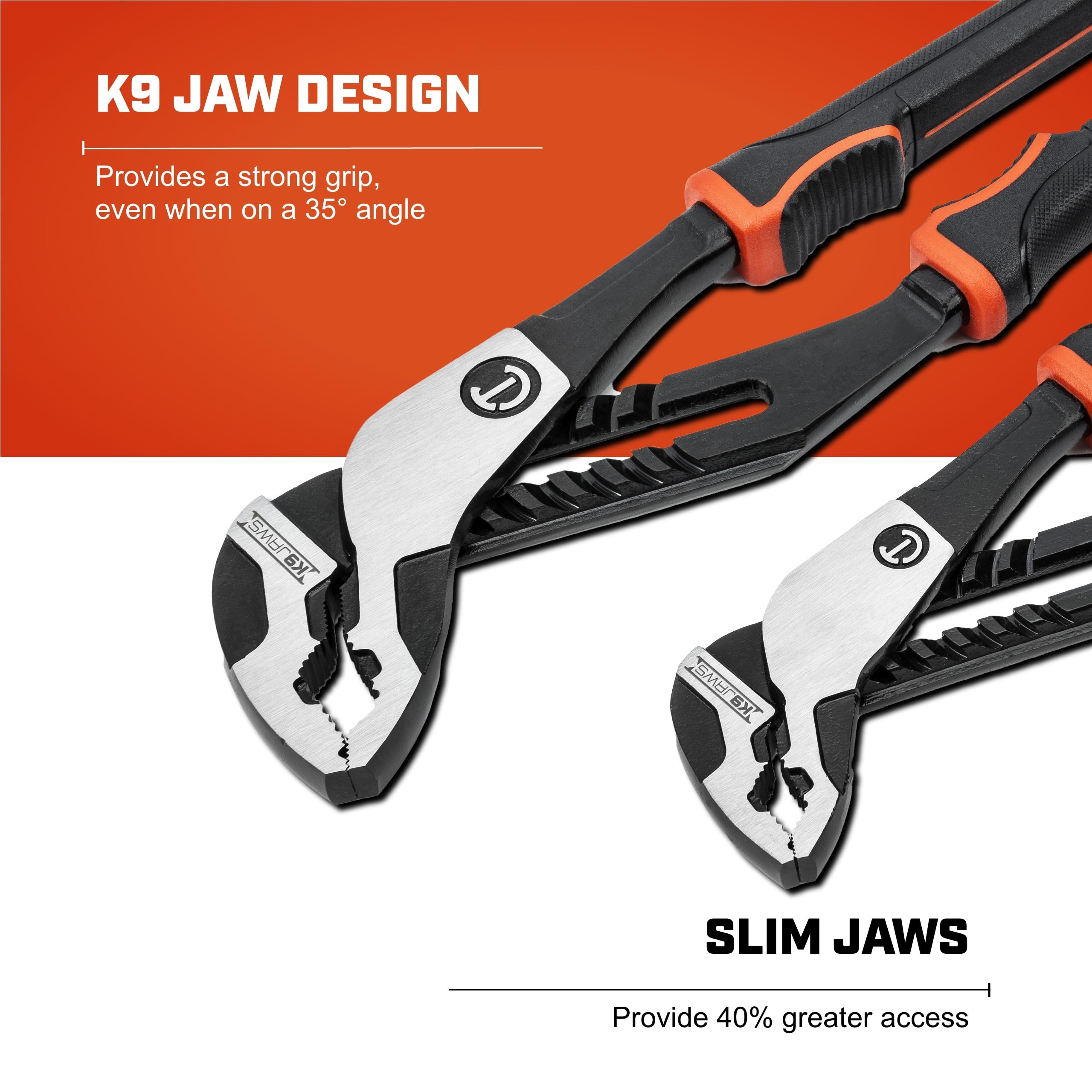 Crescent Z2 K9 V-Jaw Dual Material Tongue & Groove Plier Set