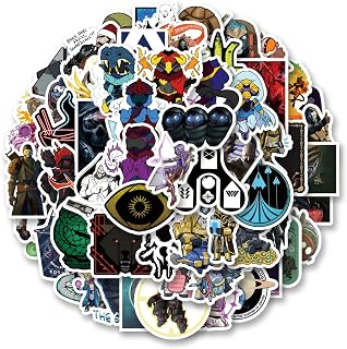 63pcs Destiny 2 Sticker, Cute Cartoon Vinyl Waterproof Stickers for Water Bottle,Skateboard,Laptop,Phone,Journaling,Scrapbooking Decals for Party Supply Decor