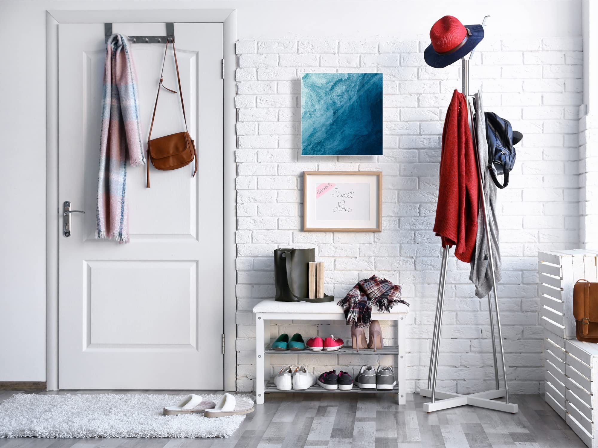 Concept Crystal 50 Keys Cabinet with Decorative Front Panel and Glass White Board KN04 Rusted Textures Series