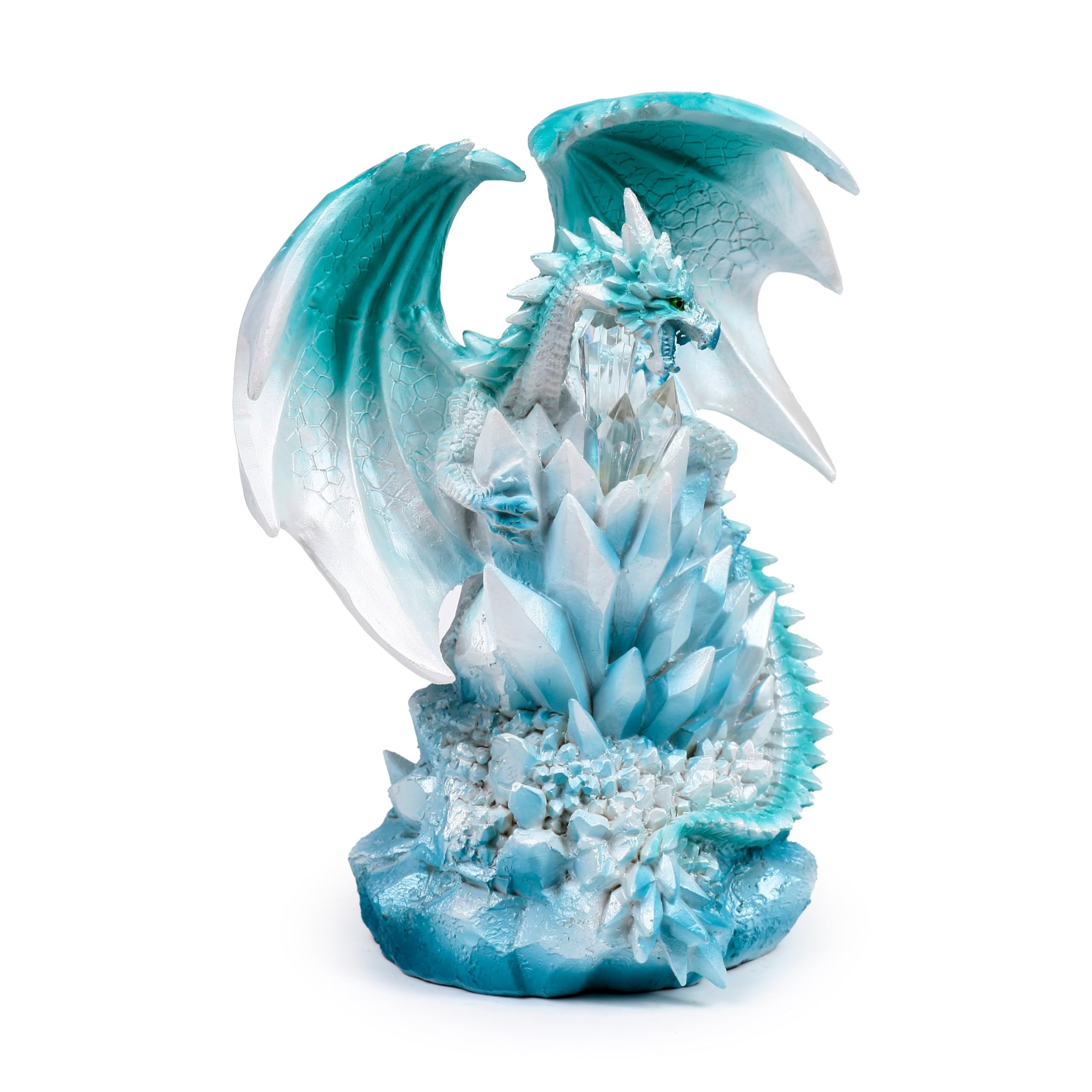 Puckator White Dark Legends Led Crystal Quartz Dragon - Cute Room Decor - Aesthetic Feng Shui Meditation Accessories - Garden Ornaments - Shelf Desk Decorations - Mindfulness Home Gifts - Statues