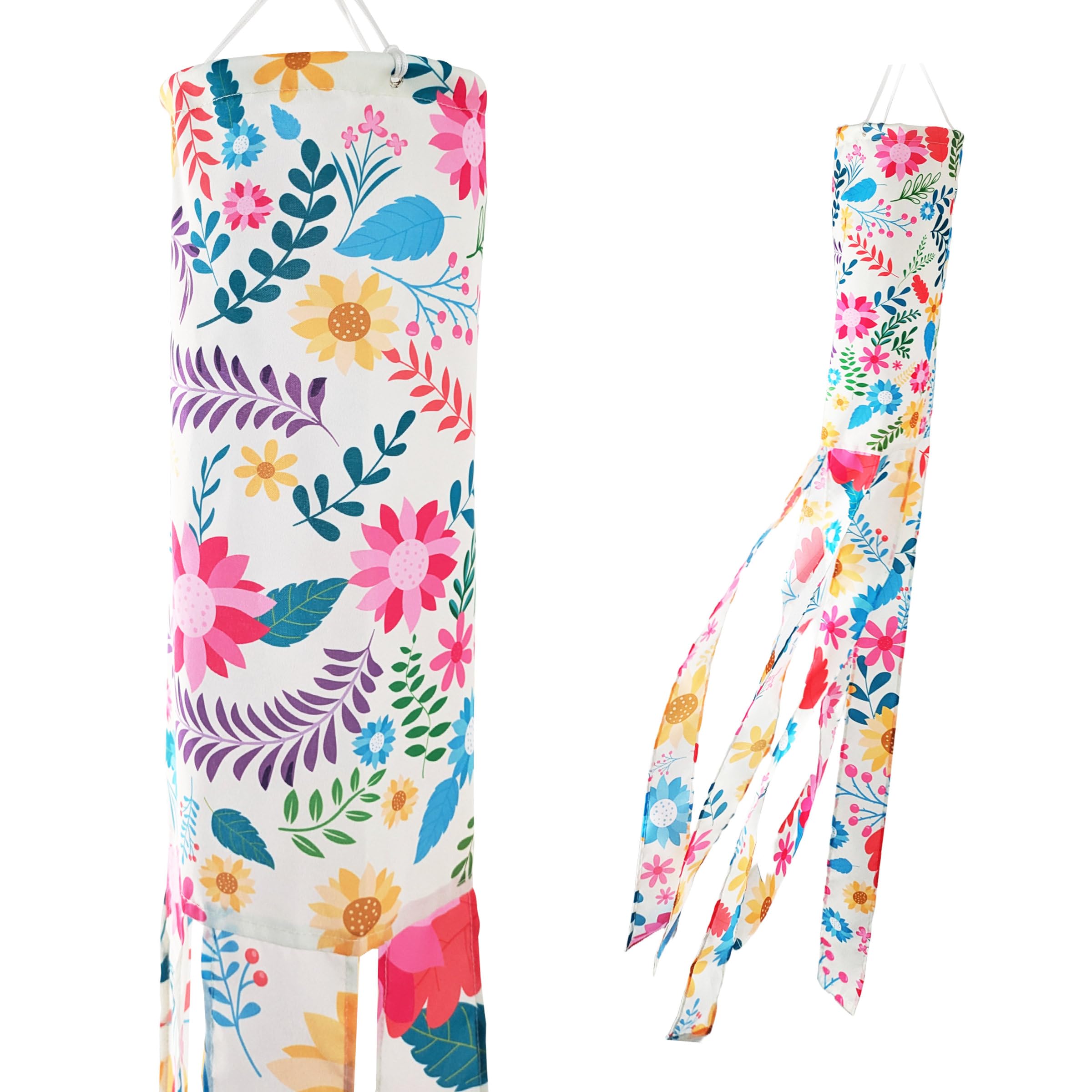 Madrona Brands Spring Flowers Windsock | Durable Outdoor Hanging Decoration | Yard, Garden, Patio | 48 Inch