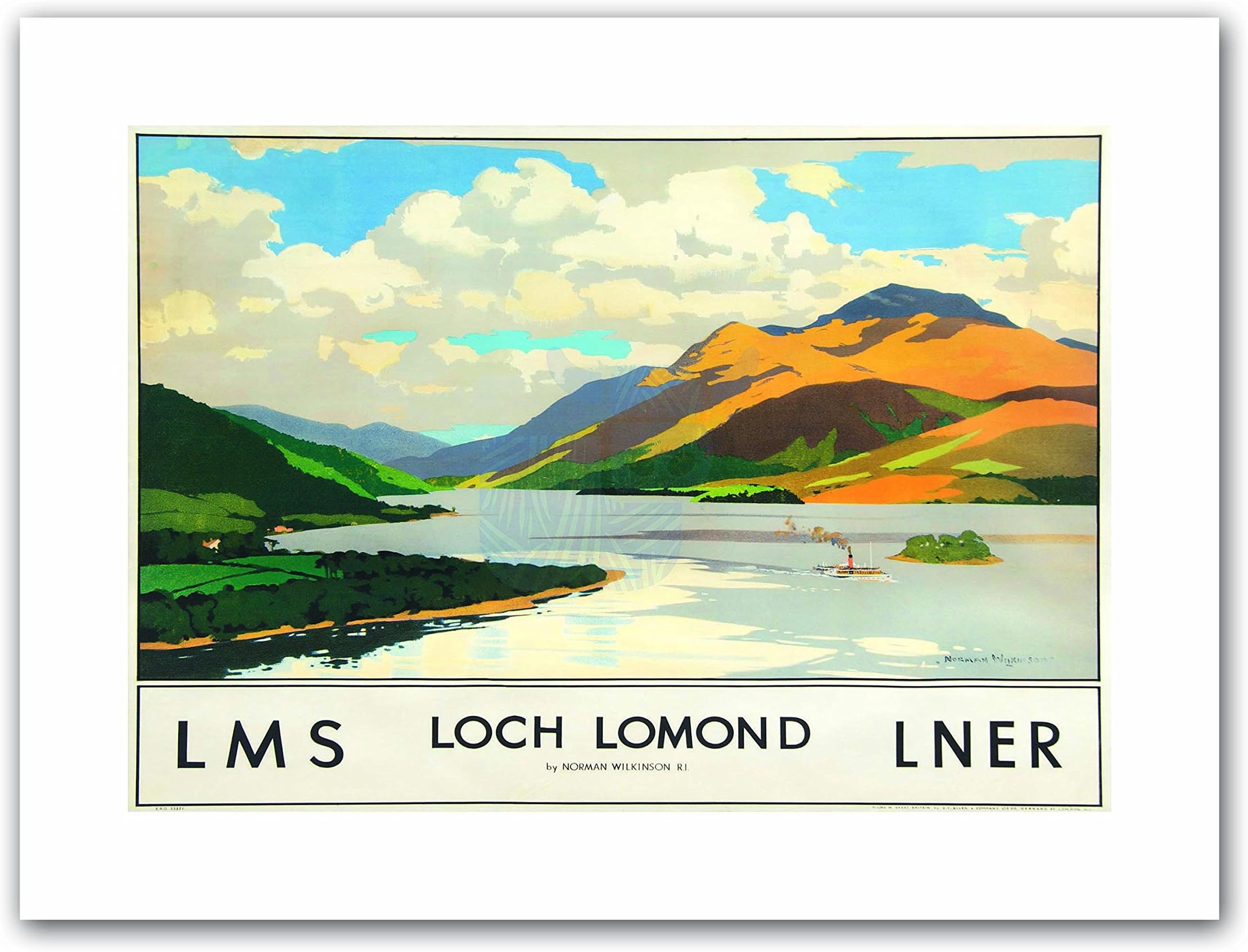 SCOTLAND LOCH LOMOND RAIL Poster Travel Canvas art Prints