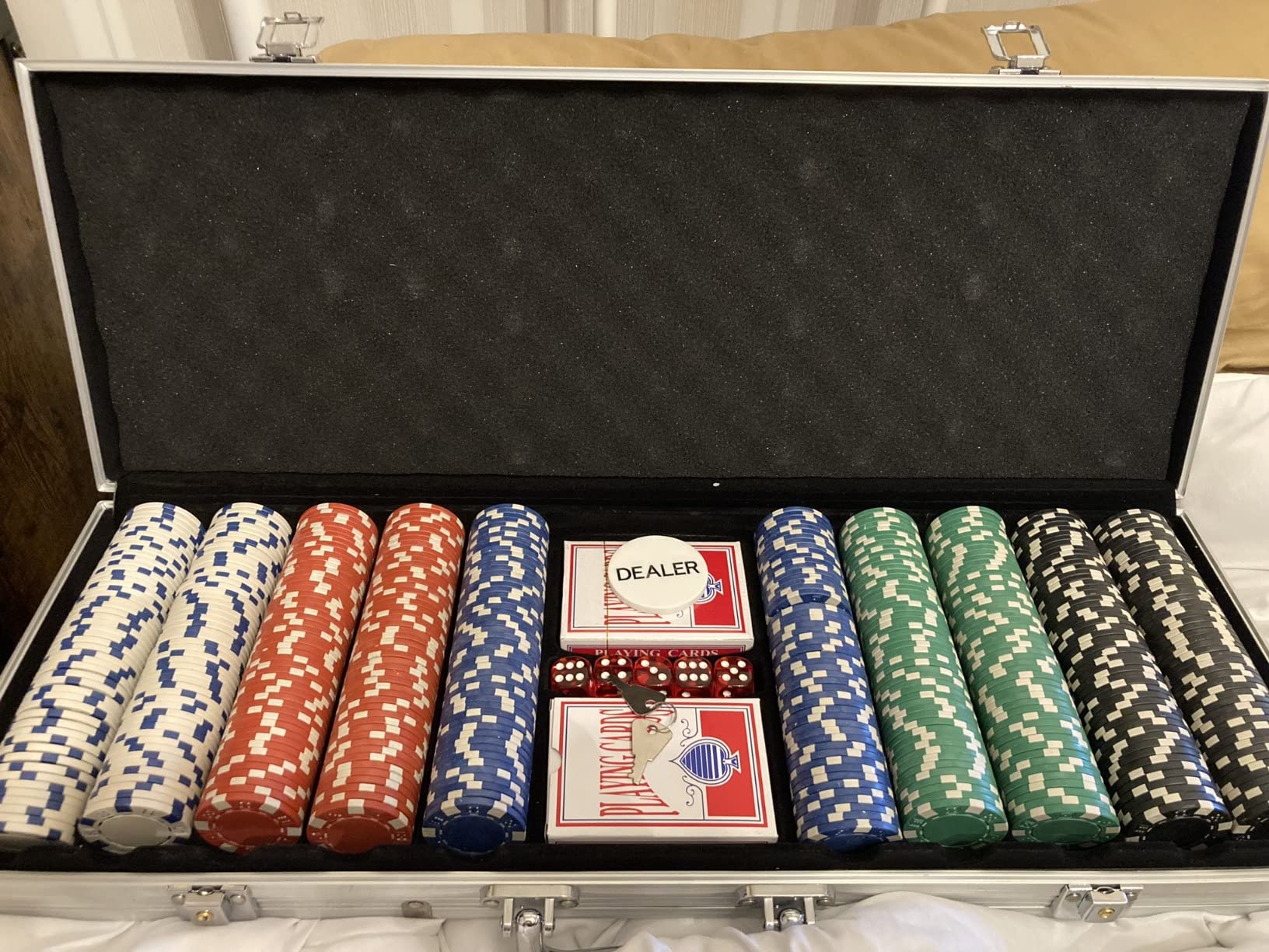 HOMCOM Mallette de Poker Coffret de Poker Complet avec 200 jetons 2
