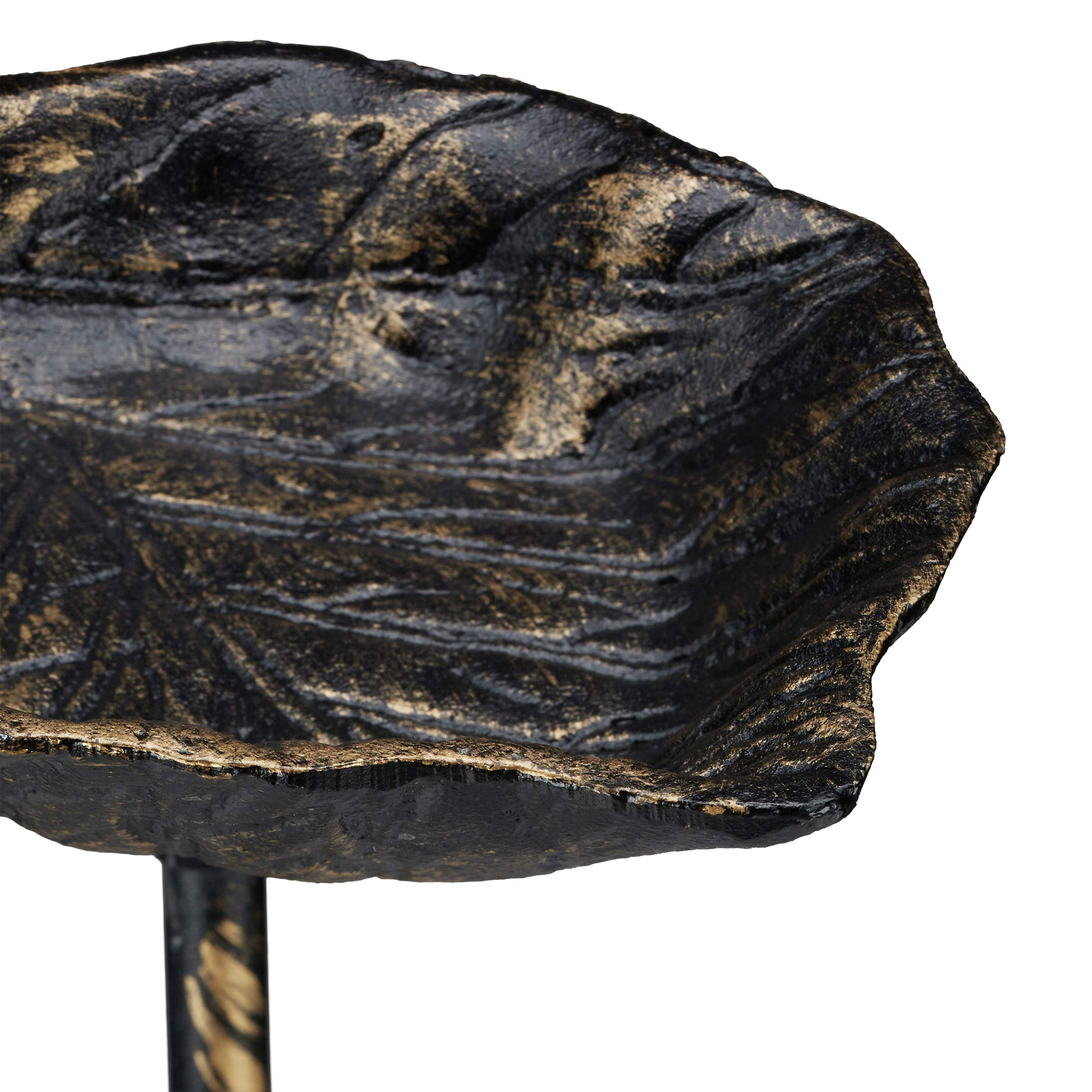 relaxdays Abreuvoir pour Oiseaux en Fonte, avec pic de Terre,Décoration pour Jardin, Mangeoires, 1 m de Hauteur, Bronze