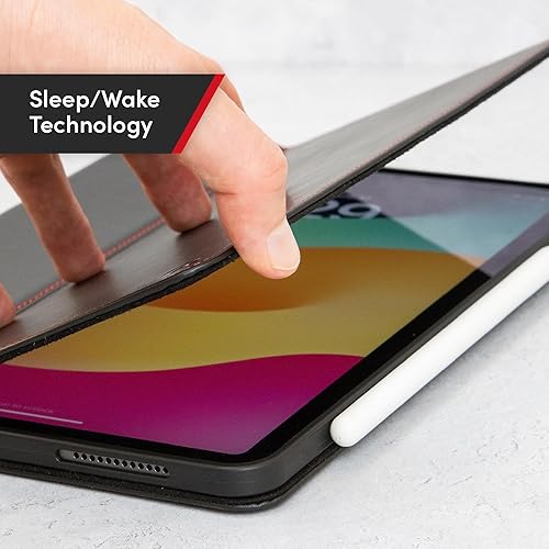 Miniatura 8 de Casemade Funda de cuero real para iPad Pro de 12.9 pulgadas (modelos de 56 generación 20212022), funda delgada de primera calidad, funda inteligente