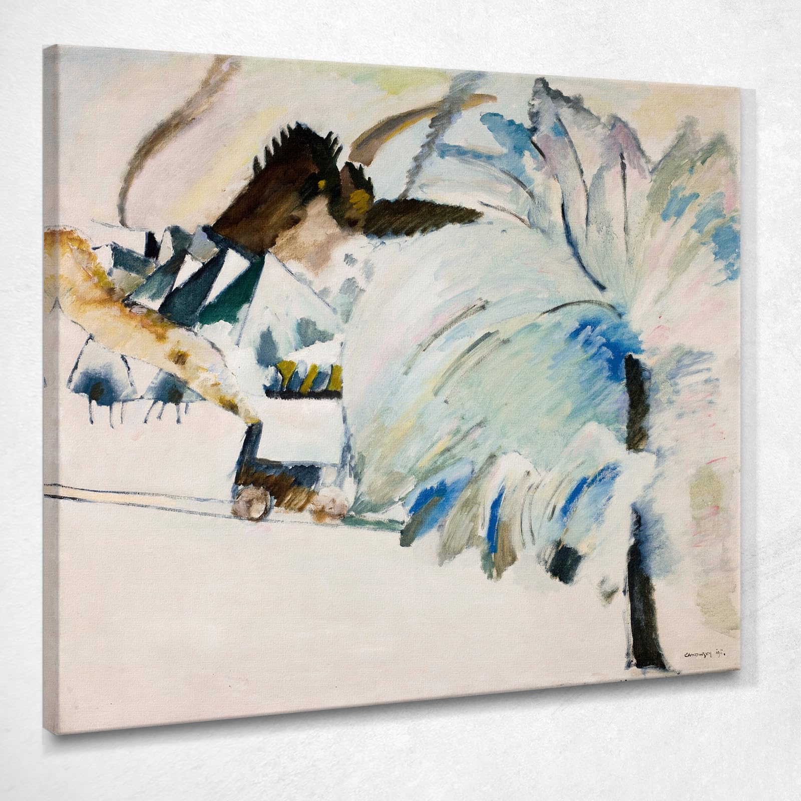 Kandinsky Murnau avec Locomotive brisez la monotonie murale toile 50x45