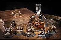 Vista 7 de Personalized Military Decanter - Custom Engraved Glass with Optional Wooden Box - Army, Navy, Air Force, Coast Guard - Active & Retired