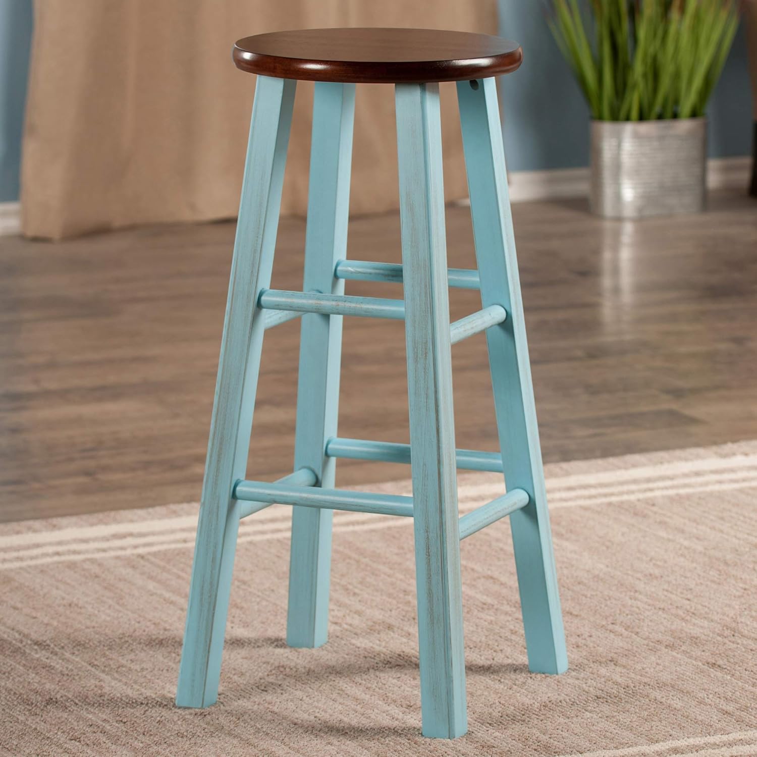 Winsome Ivy Square Leg Counter Stool, Classic Backless Bar Chairs for Kitchen & Dining Room Seating, Timeless Essential Furniture for Home, Dorm, Apartments