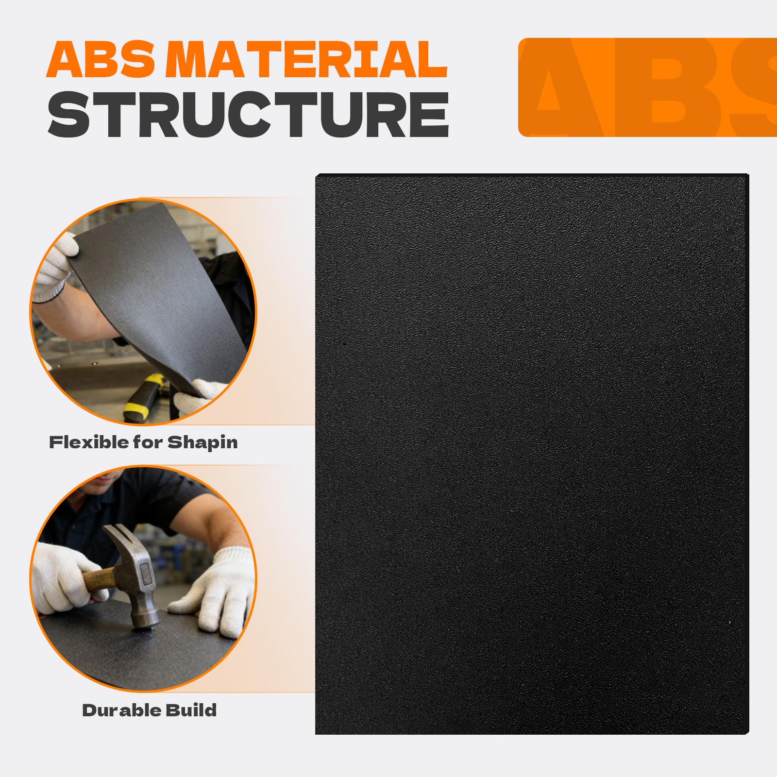 Black ABS Plastic Sheets - Heat Moldable DIY Panels -3 Black ABS Plastic Sheets - Heat Moldable DIY Panels -3