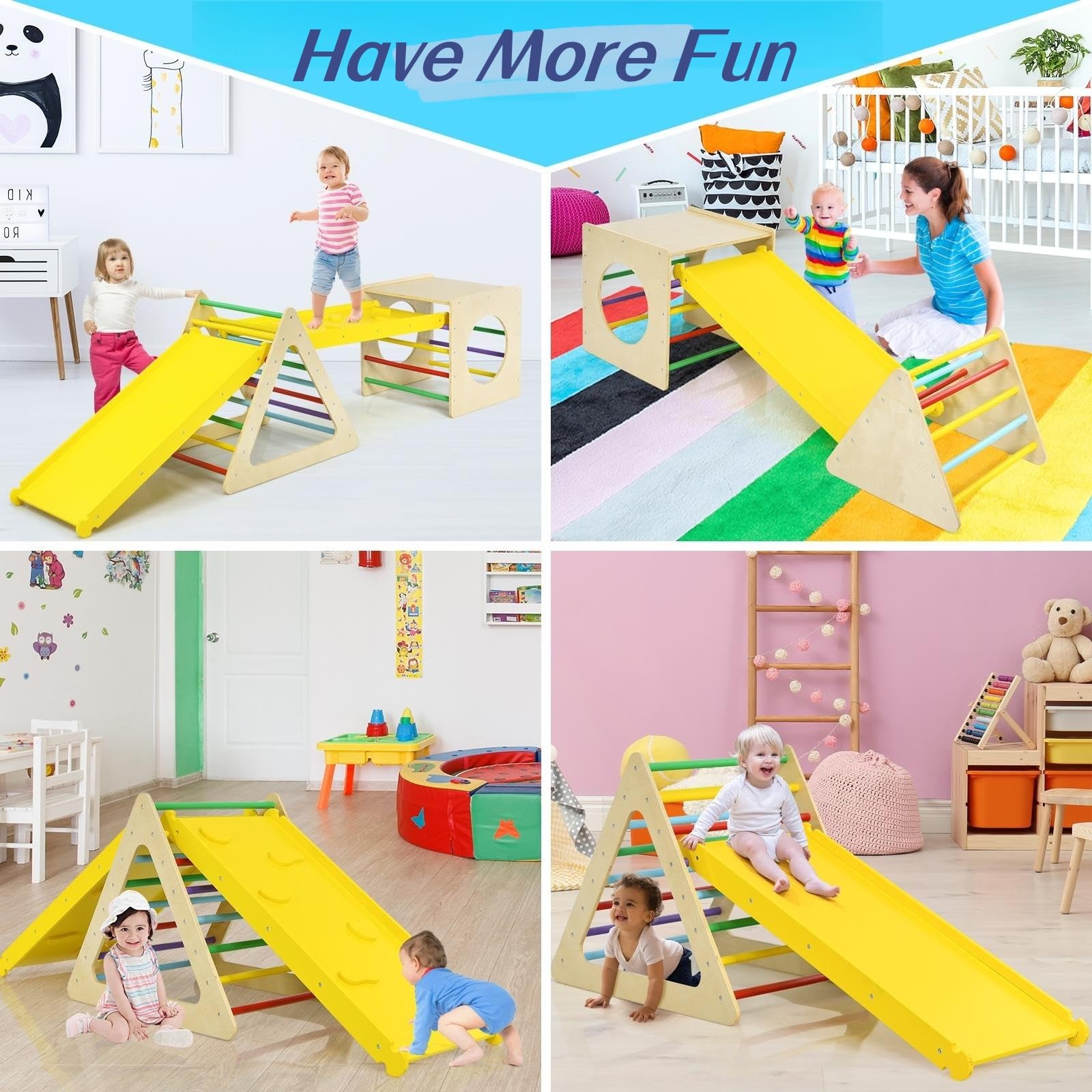 Arco De Escalada Y Balancín Joyz De Madera – Juguete Multifuncional Para Niños Desde 1 Año | Estilo Pikler Y Montessori
