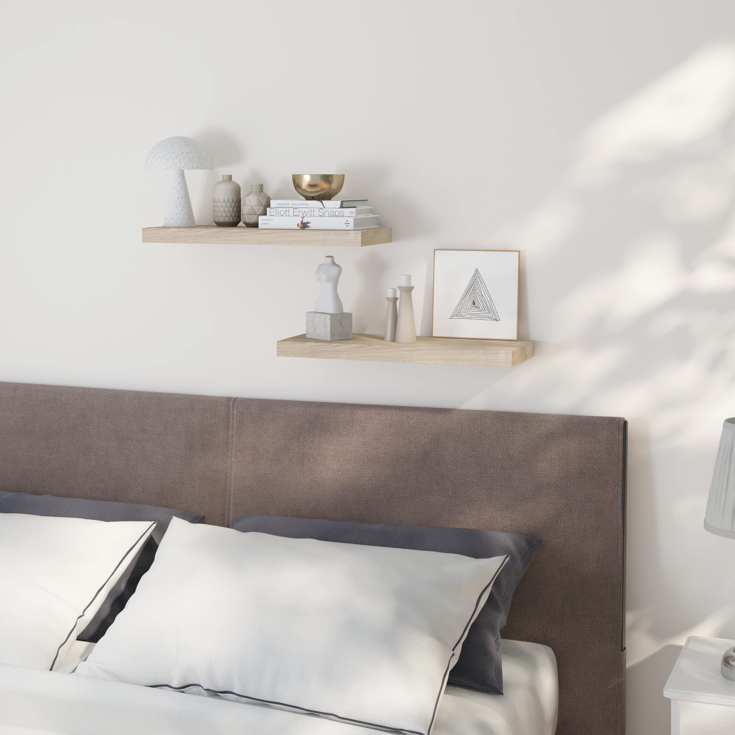 Set Di 2 Mensole Da Parete EUGAD In MDF Nero – Lunghezza 100 Cm, Stile Retro, Portata 6 Kg, Per Libreria O Esposizione