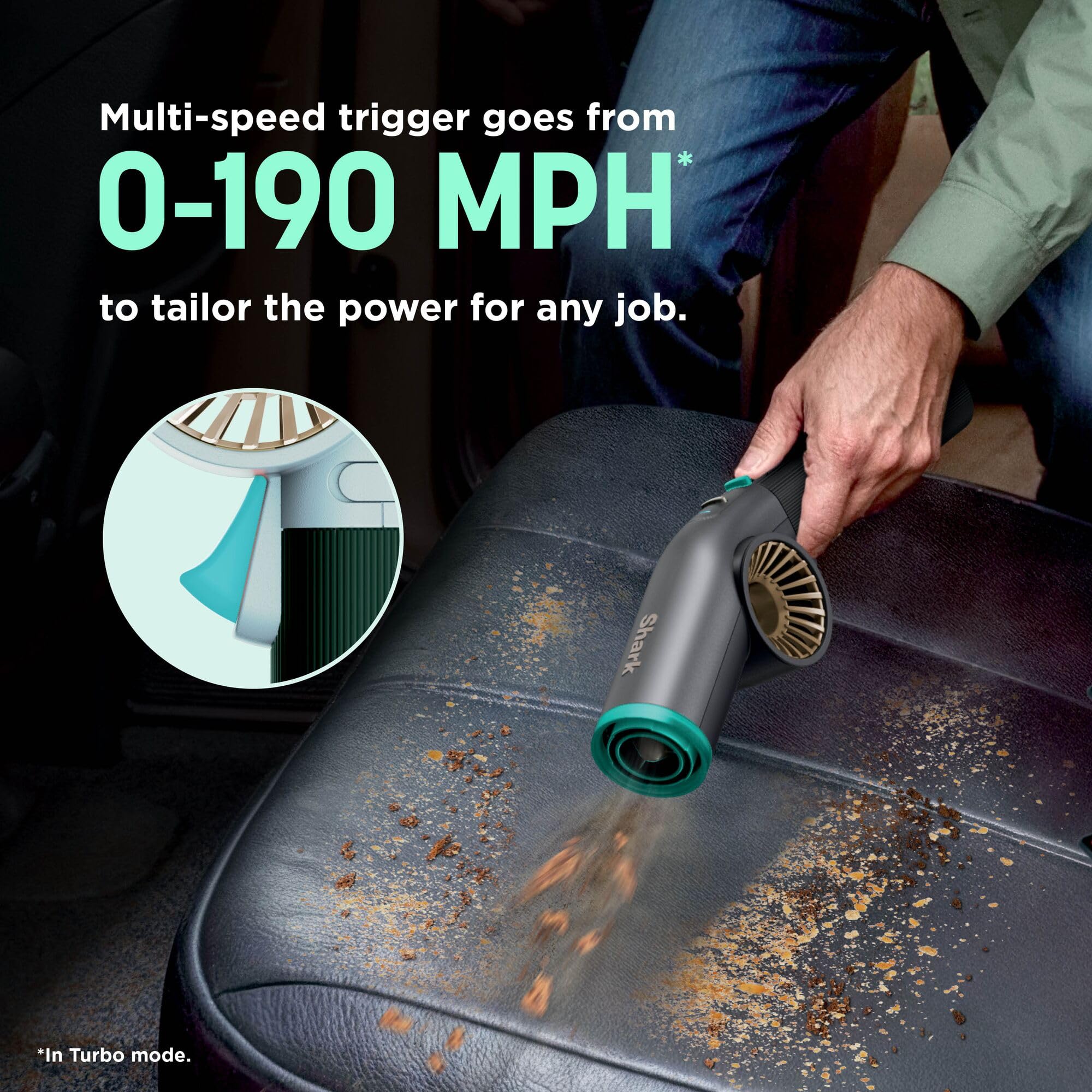 Shark BlastBoss All-in-One Cordless Air Blasting System With BlastBroom - Charcoal AB2111UK — view 4