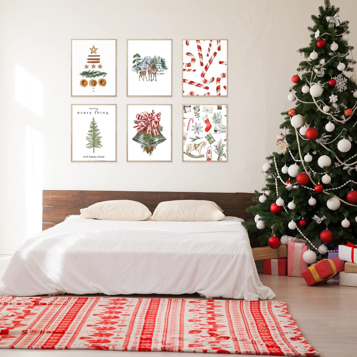 HoozGee Christmas Posters Wall Decor Christmas Wall Art Prints Gifts for Living Room Office Bedroom Decorations Christmas Signs Celebration Poster (Christmas Poster, 8"x10" UNFRAMED): Posters & Prints