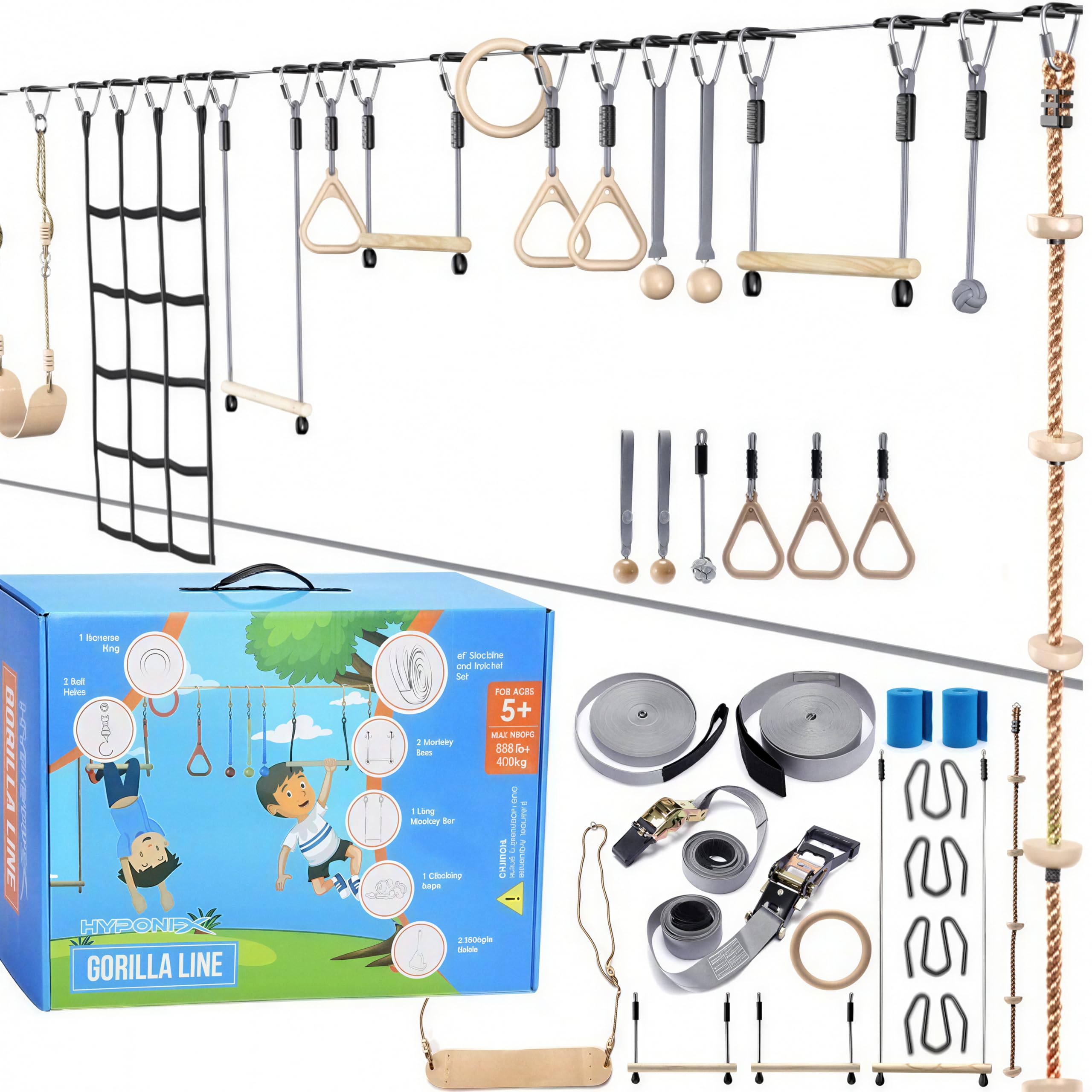 Amazon.com: Hyponix Ninja Warrior Obstacle Course for Kids – 2 x
