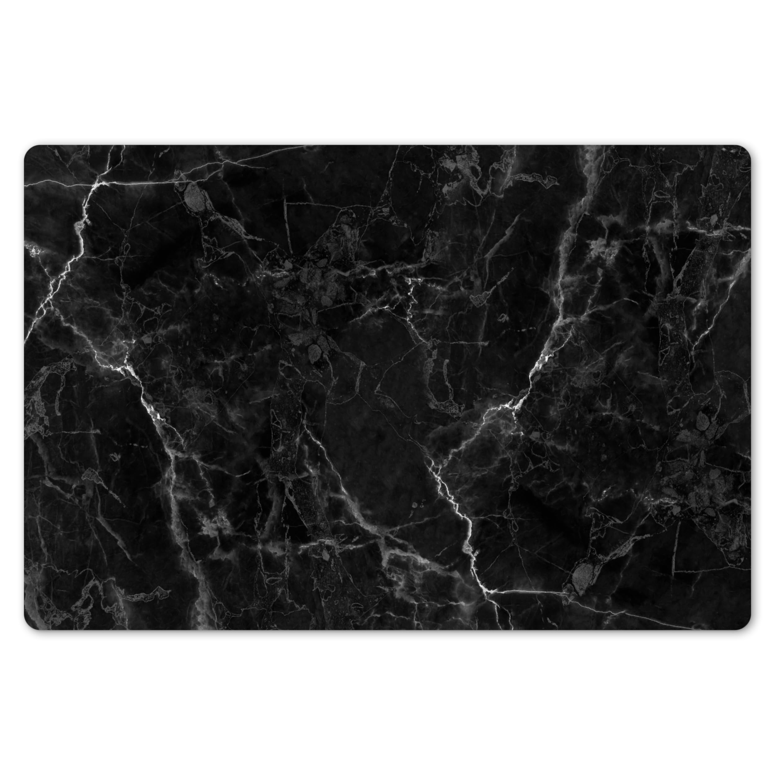 KitchenYeah© Place Mats 18"x12" / 45x30 cm Waterproof Sets Non Stick Wipe Clean Anti Slip Dinner Wipeable Placemats Table Mat Dinning Marble Look - Black - White - Texture