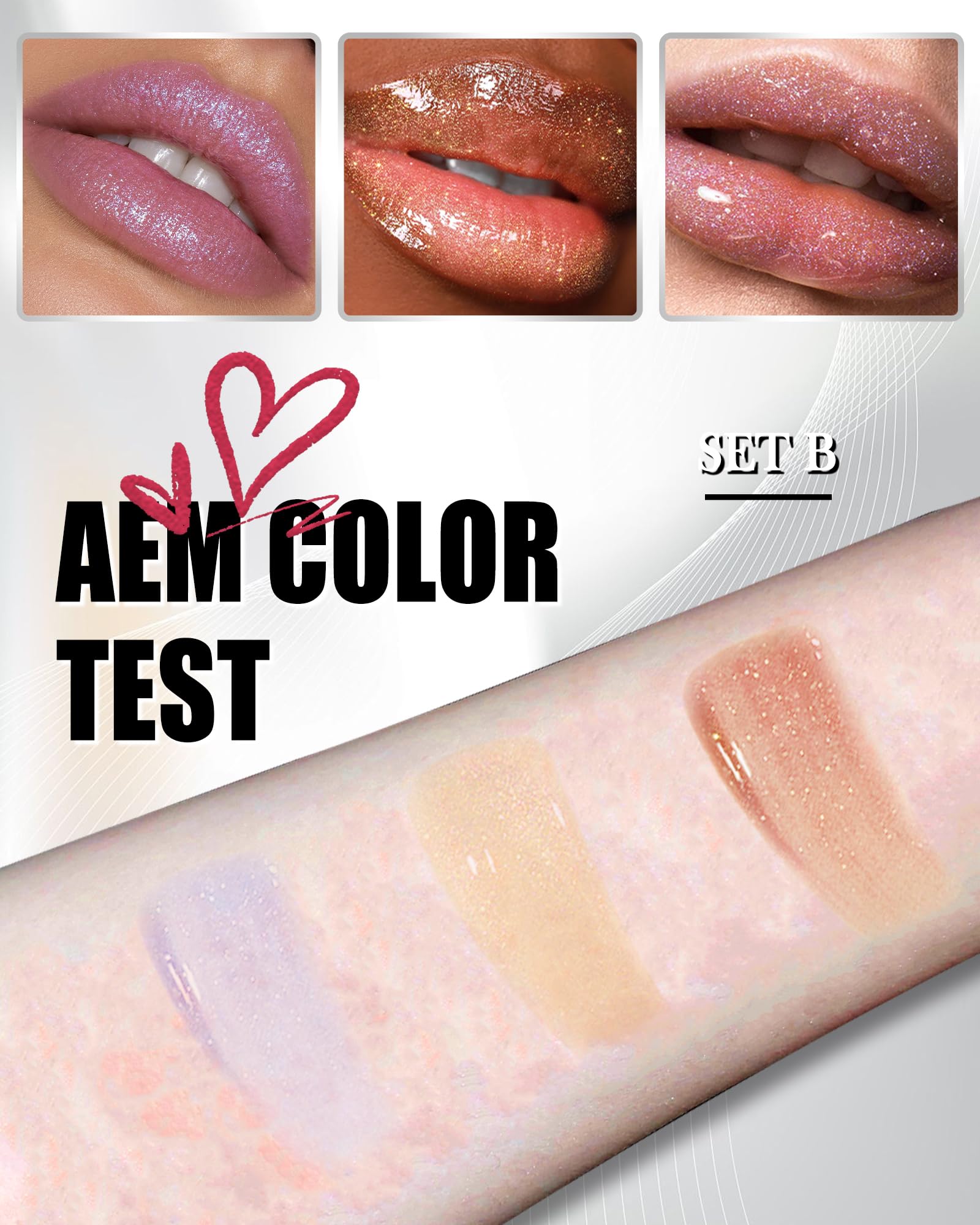 Amazon.com : Glitter Lip Gloss Lip Glaze-3Pcs Moisturizing Shimmer