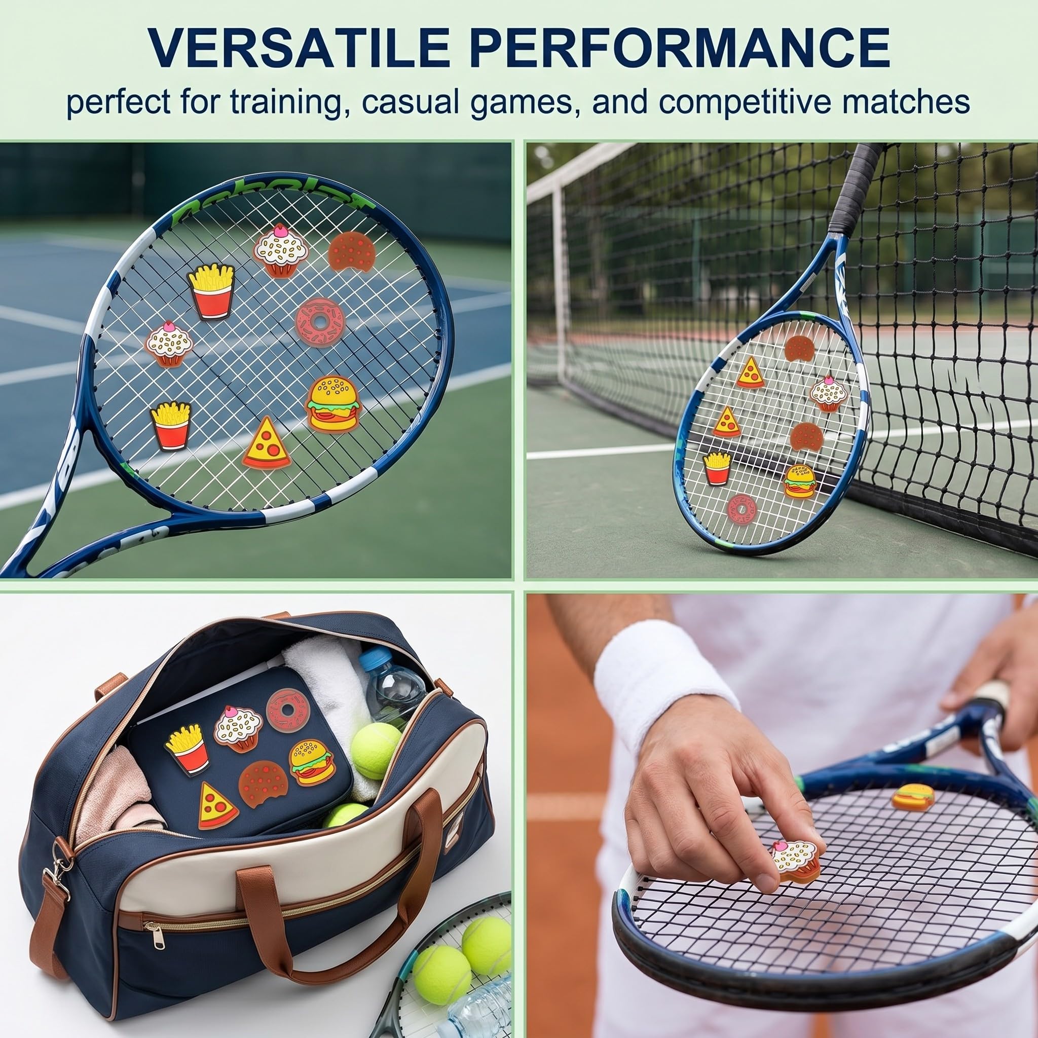 Smorzatori Antivibrazione Tennis in Silicone Set 6 Pezzi Assortiti