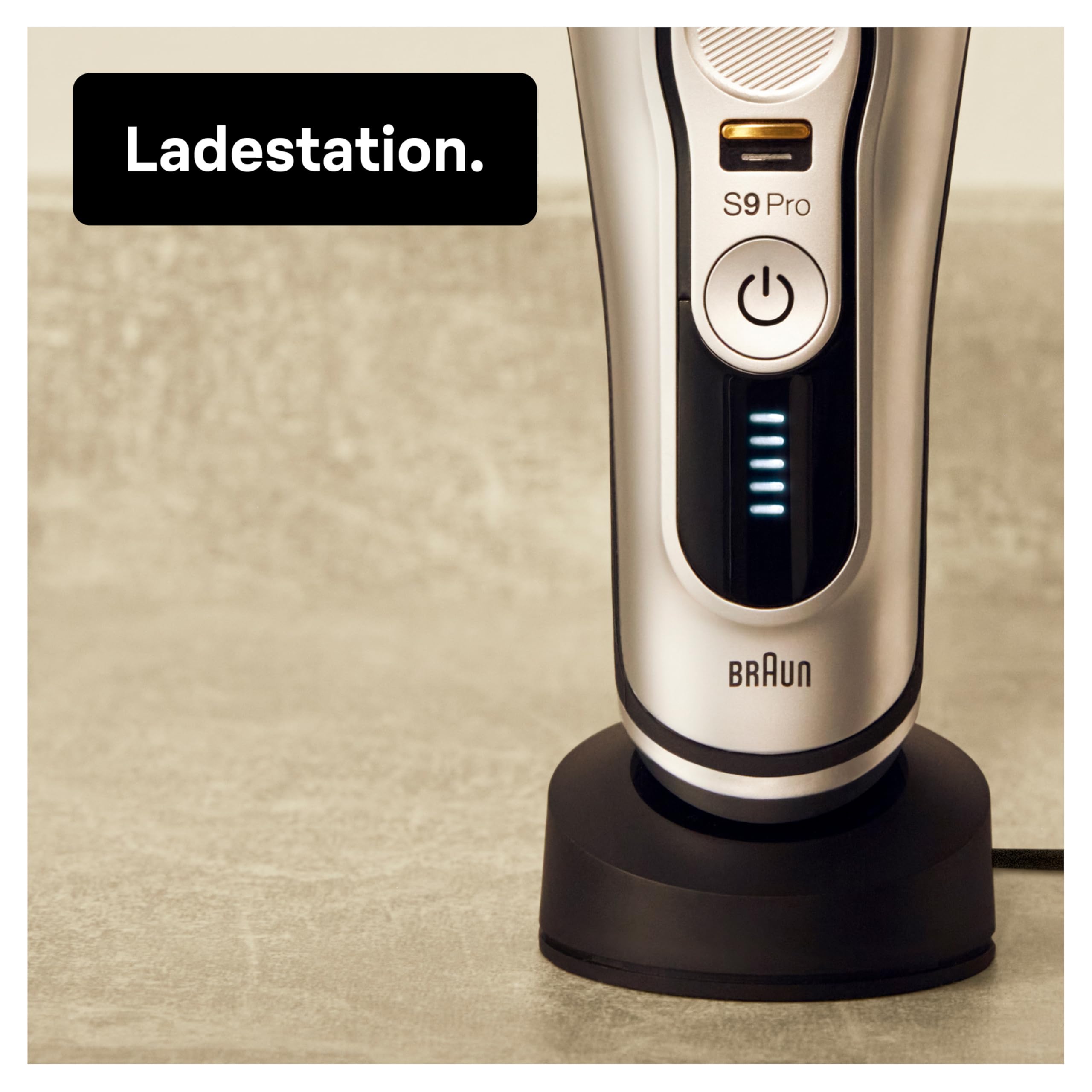 Braun Series 9 Pro Premium Rasierer Herren, Scherkopf, Elektrorasierer & Trimmer, Ladestation, Laufzeit, für 1-, 3- und 7-Tage-Bart, 9417s, silber
