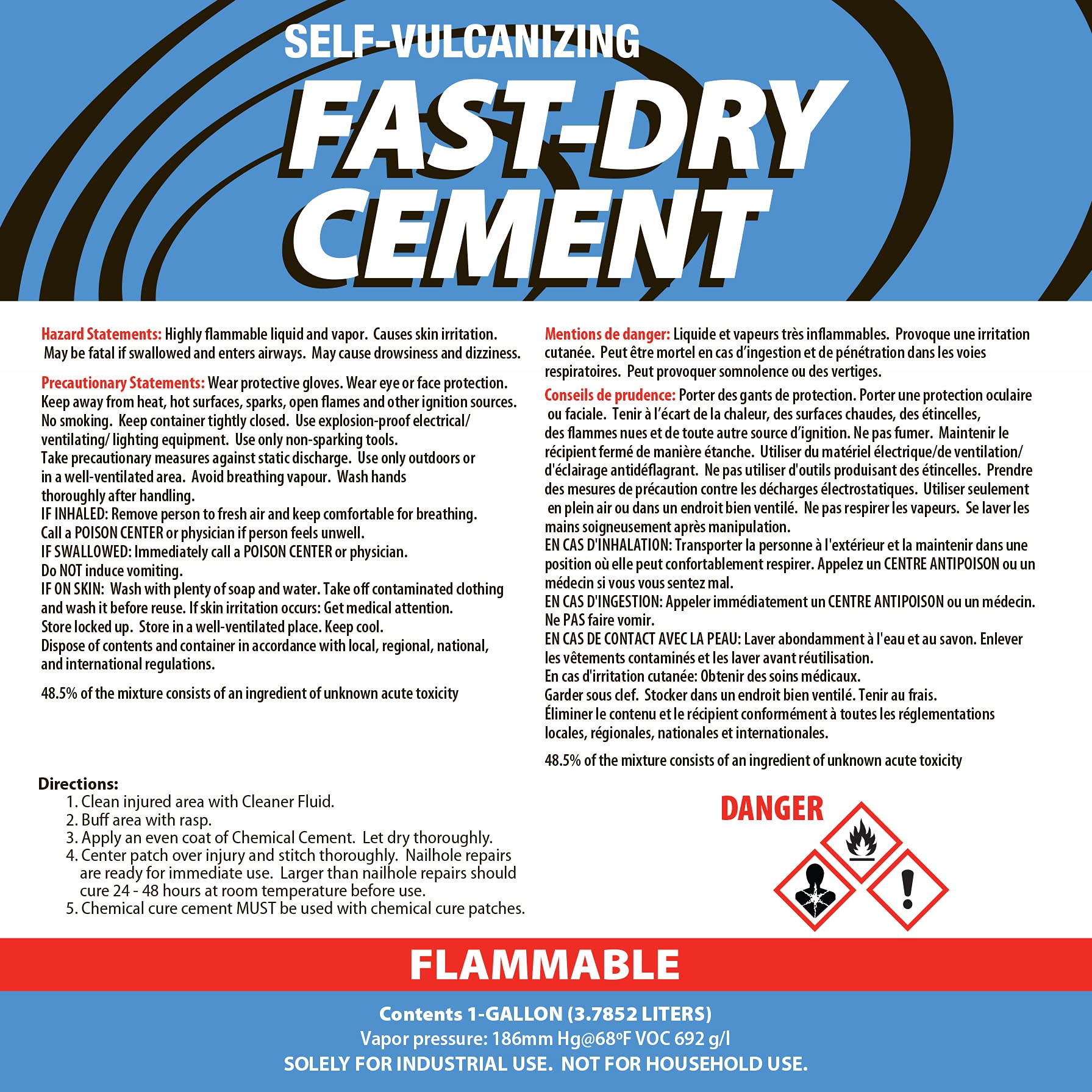 Patch Rubber Company 16452 Fast-Dry Self-Vulcanizing Cement, for Dual or Heat Cure Patches, Patch Plugs, Plug Stems, Bow Tie Inserts, Repair Inserts, Balance Pads on Radial or Bias Tires (1 Gallon)