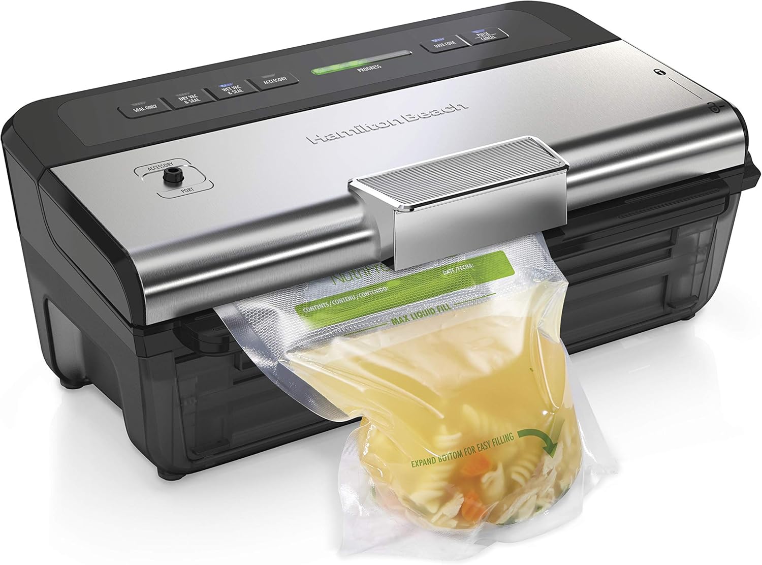 Hamilton Beach Nutrifresh Vacuum Sealer Machine with Bag Cutter, Heat