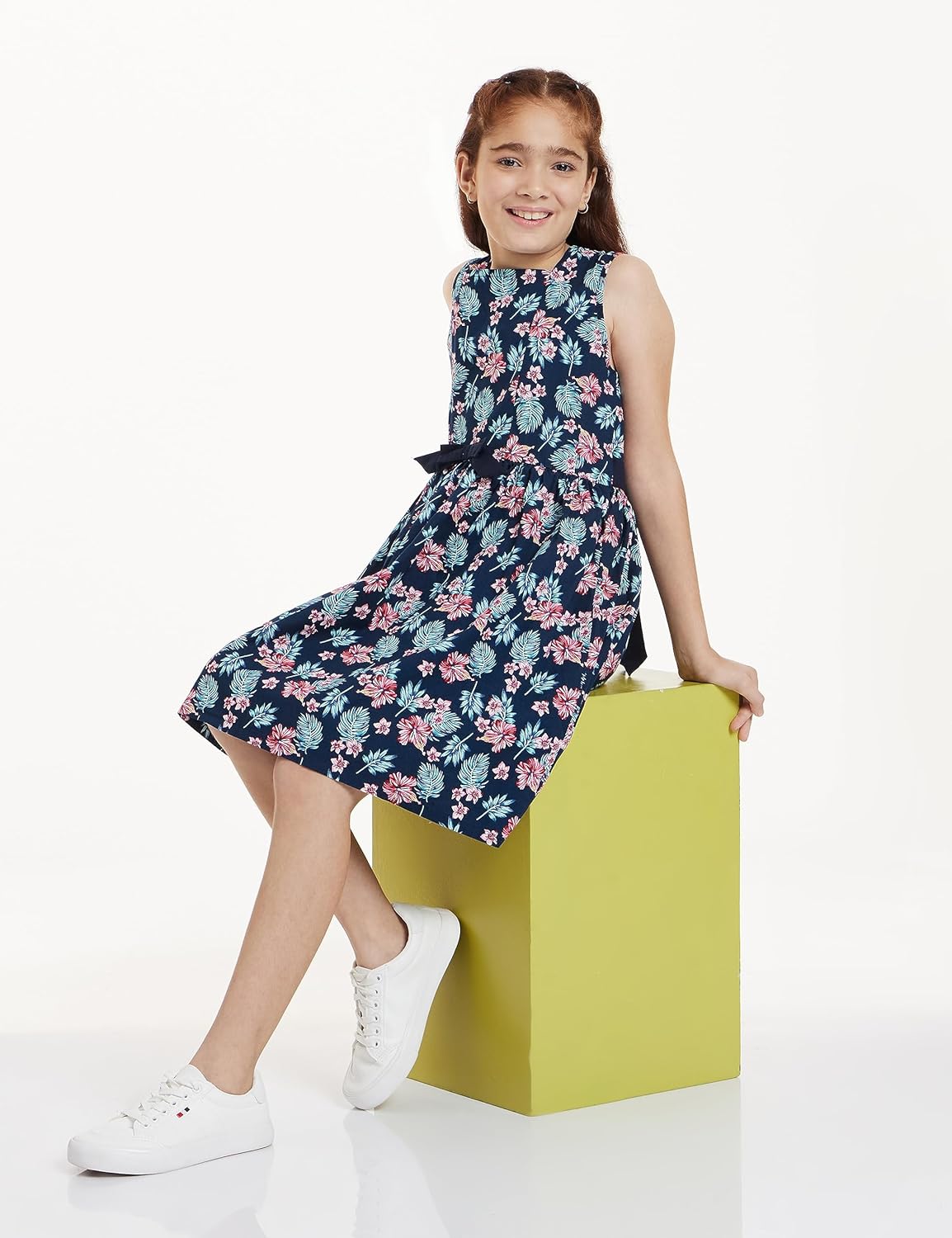 Amazon Brand - Jam & Honey Knee-Length Cotton Frocks Western for Girls | Sleeveless Casual Dress | Ages 2-12 offers donot miss