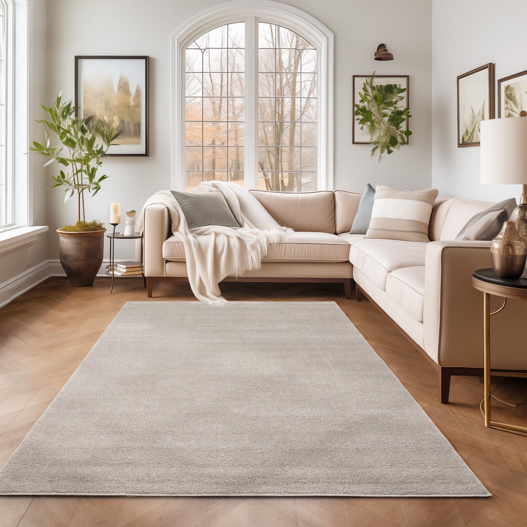 SIMPEX Teppich Kurzflor, Einfarbig, Modern, Rechteckig, Pflegeleicht, Rutschhemmend, Bodenteppich für Wohnzimmer, Schlafzimmer, Essbereich