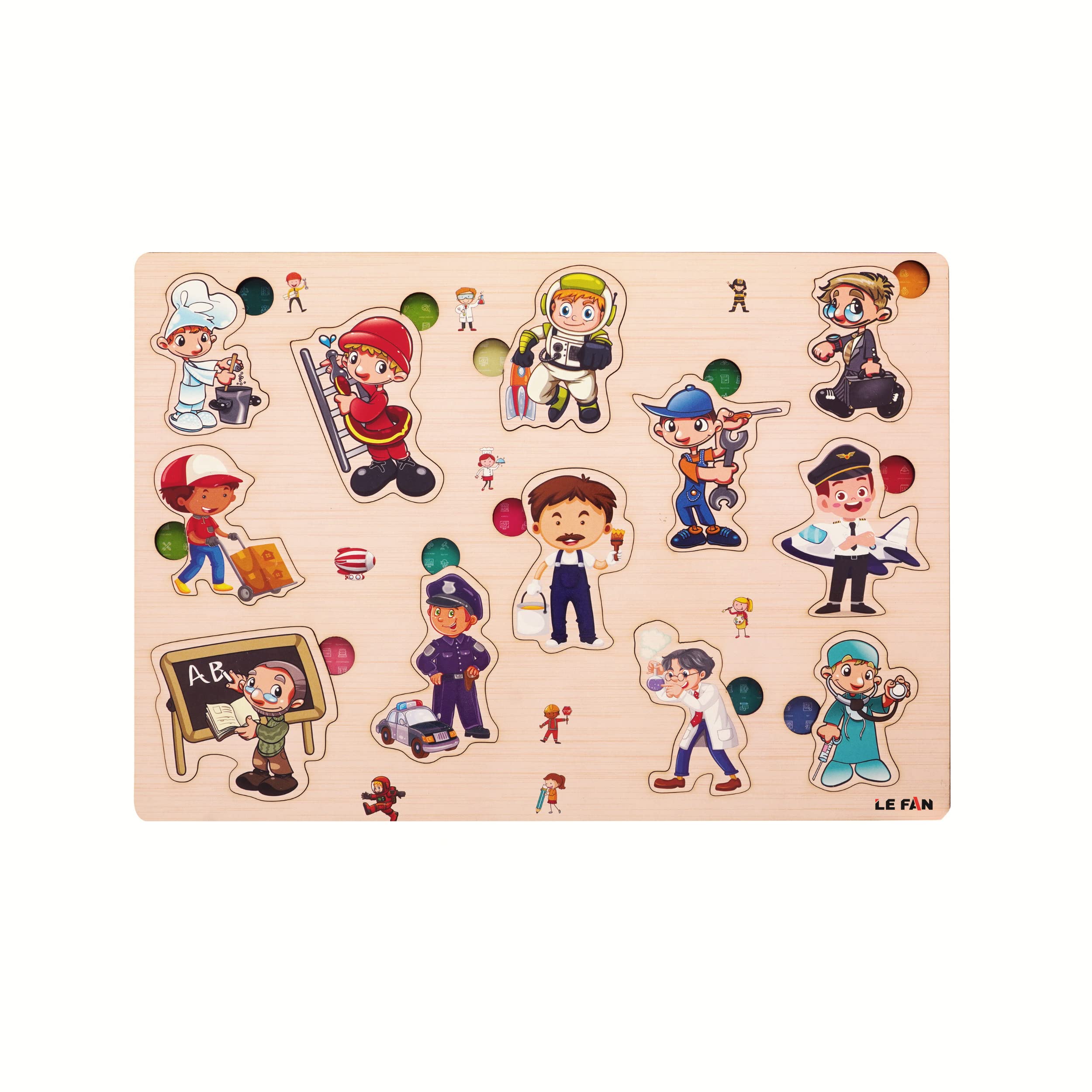 Lefan Occupations Puzzle for Kids - Creative Educational Toy with Action Cards for Speech Therapy Brain Development and Fun Learning Toy