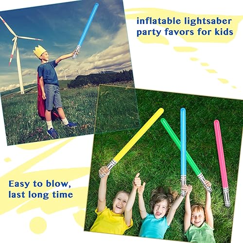 Miniatura 6 de 16 piezas de sable de luz inflable, espada de sable de luz inflable de Halloween, bolsas de fiesta, rellenos de calcetines, espadas inflables para