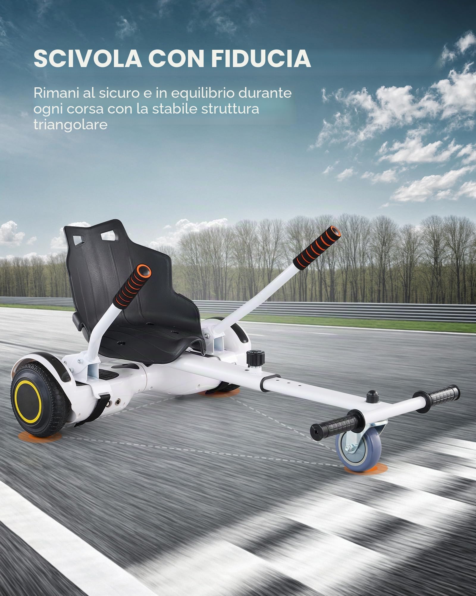 CO-Z Go-Kart Hovercart Regolabile per Hover Balance Board da 16.5 cm 20.3 cm 24.5 cm, Gyro Kart Monopattino Elettrico Accessori di Scooter a Bilanciamento Automatico
