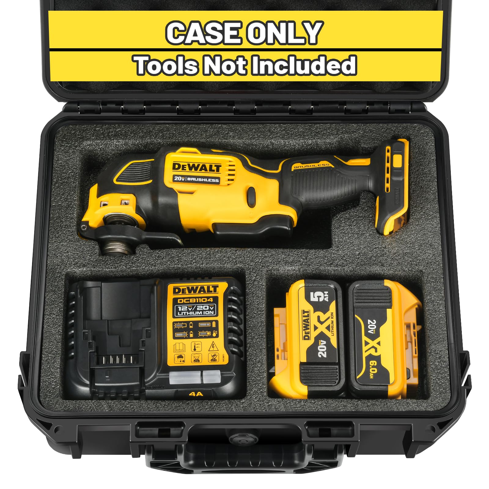 Case for Dewalt Oscillating Multi Tool - Waterproof Hard Tool Box for Dewalt Multi-Tool: DCS356B | DCS354B | DCS353B, Power Tool Kit Bag for Dewalt 20V Max Oscillating Tool/Battery/Charger (Case Only)