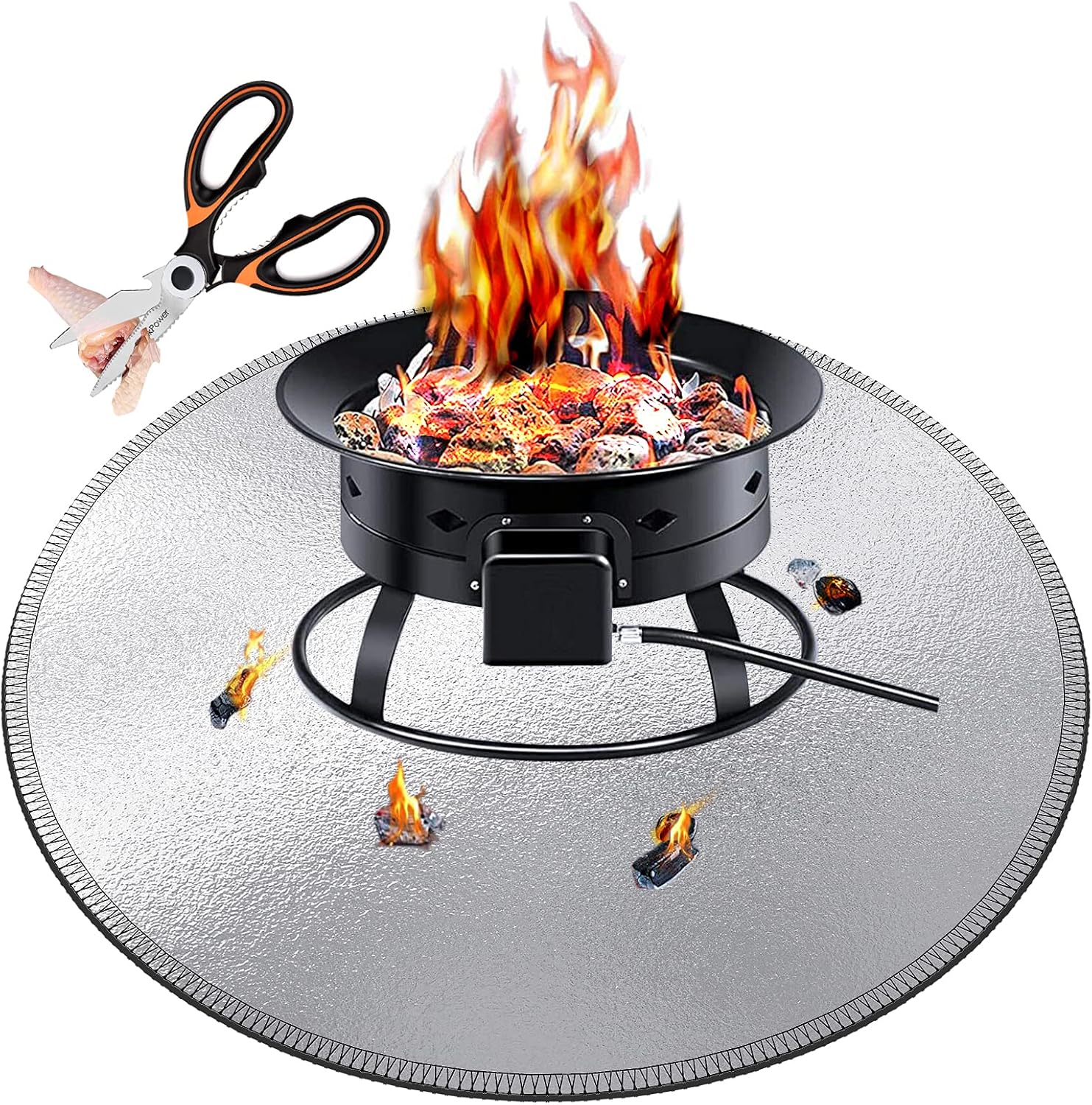 Fire Pit Mat, 38 Inch Patio Fireproof Deck for Grill, Stove