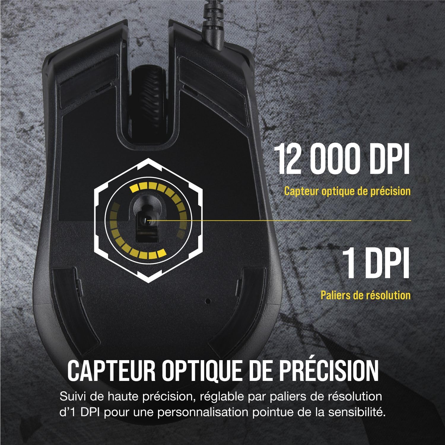 Corsair Harpoon Pro RGB, FPS/MOBA Souris Gaming, 12000DPI – Noir | Optique Capteur, Légère, 6 Boutons Programmables, Rétroéclairage LED