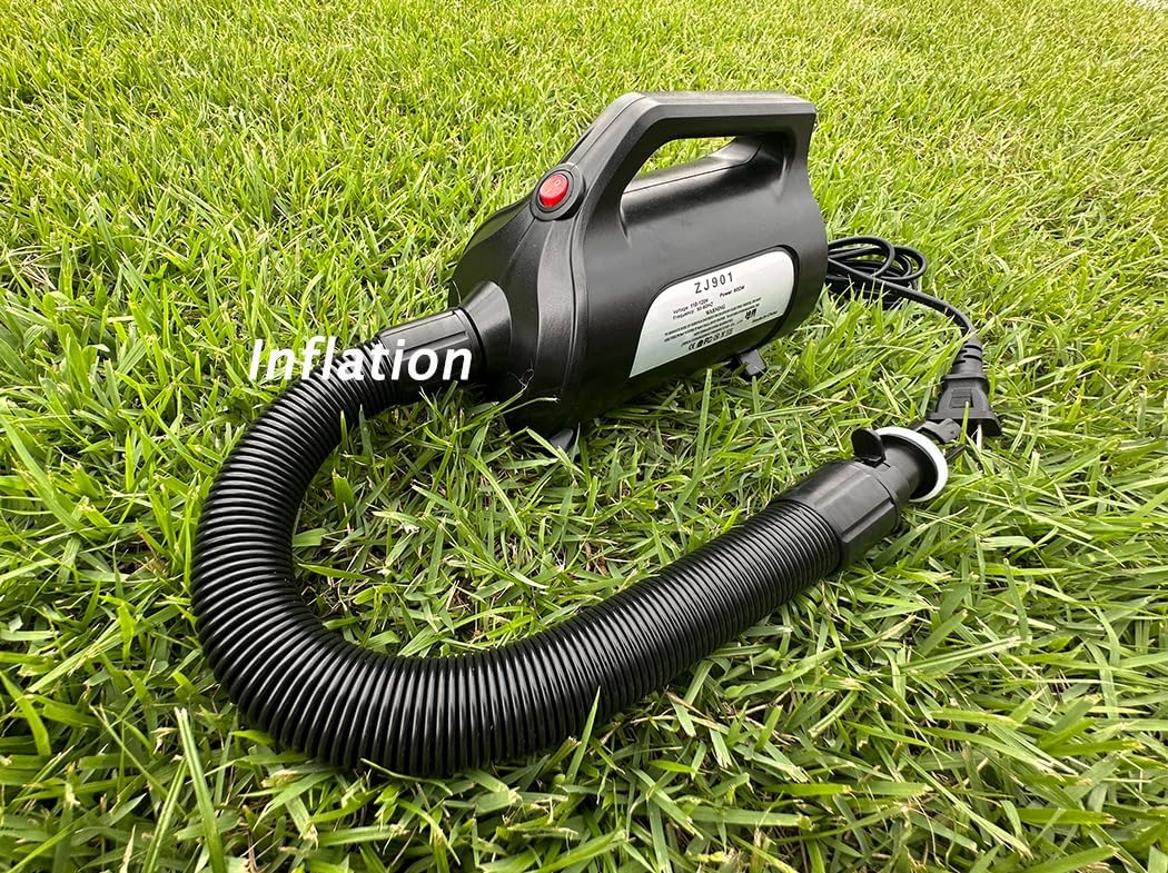 600W Electric Air Pump for Inflatable Mirro Ball Gymnastics Mat, 110-120V AC Air Mattress Pump Quick Fill Inflator Deflator Pump, Portable Air Pump for Pool Floats/Air Bed/Bunker/Gym 4 Nozzles