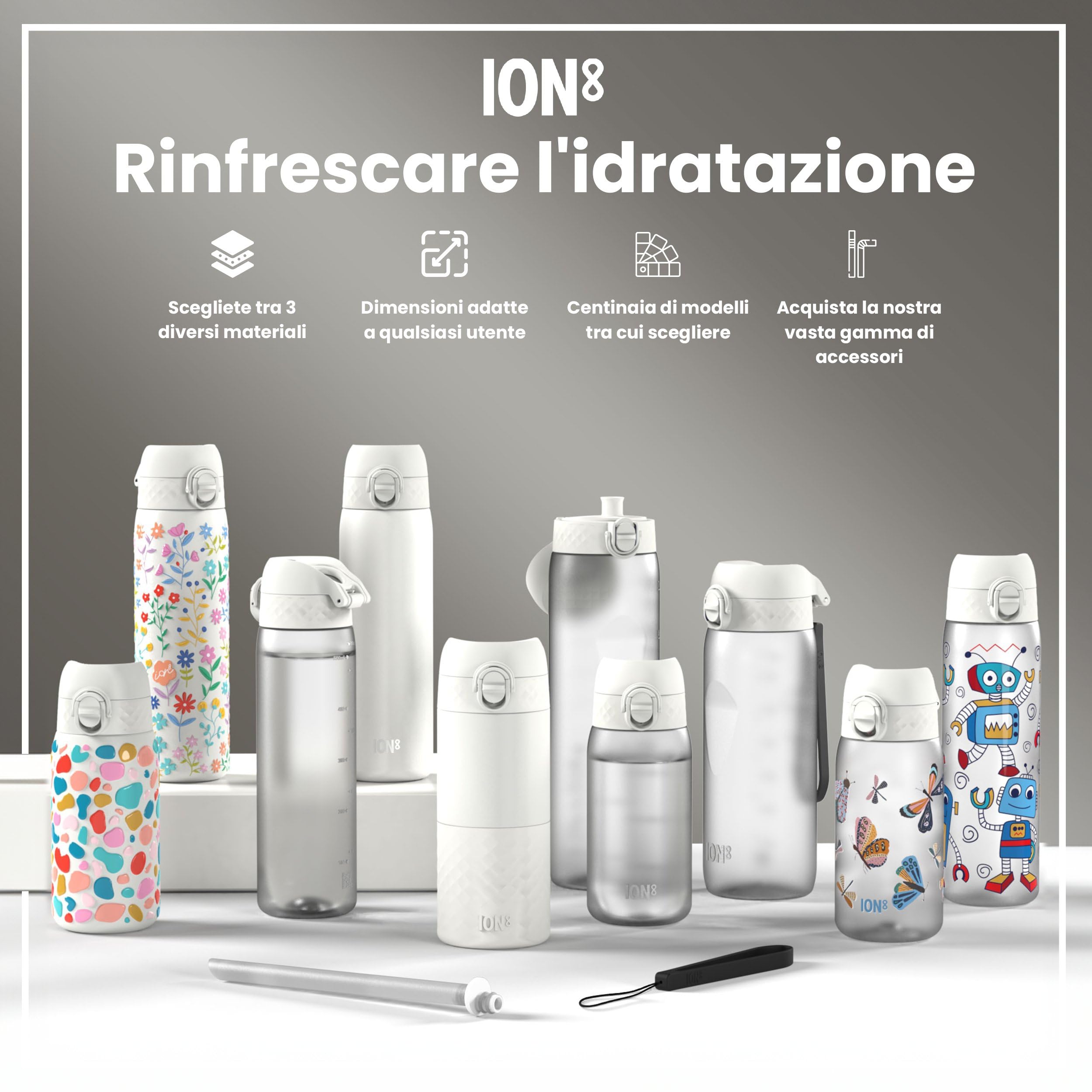 ION8 Borraccia per Bambini 350ml a Prova di Perdite Lavabile in Lavastoviglie Senza BPA