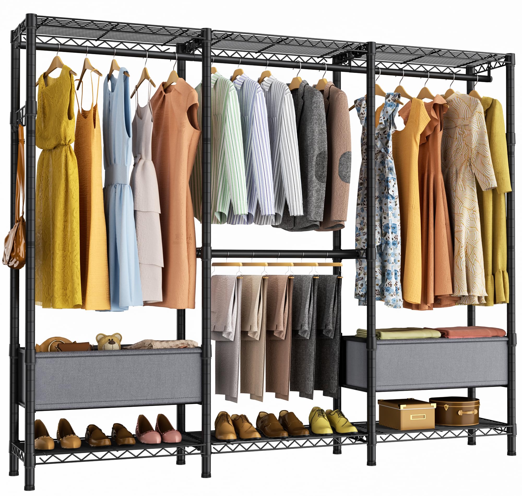 Golpart Clothes Rack Coat Rack Closet Organizers and Storage Laundry Room Organization Heavy Duty Portable Clothing Racks for Hanging Clothes