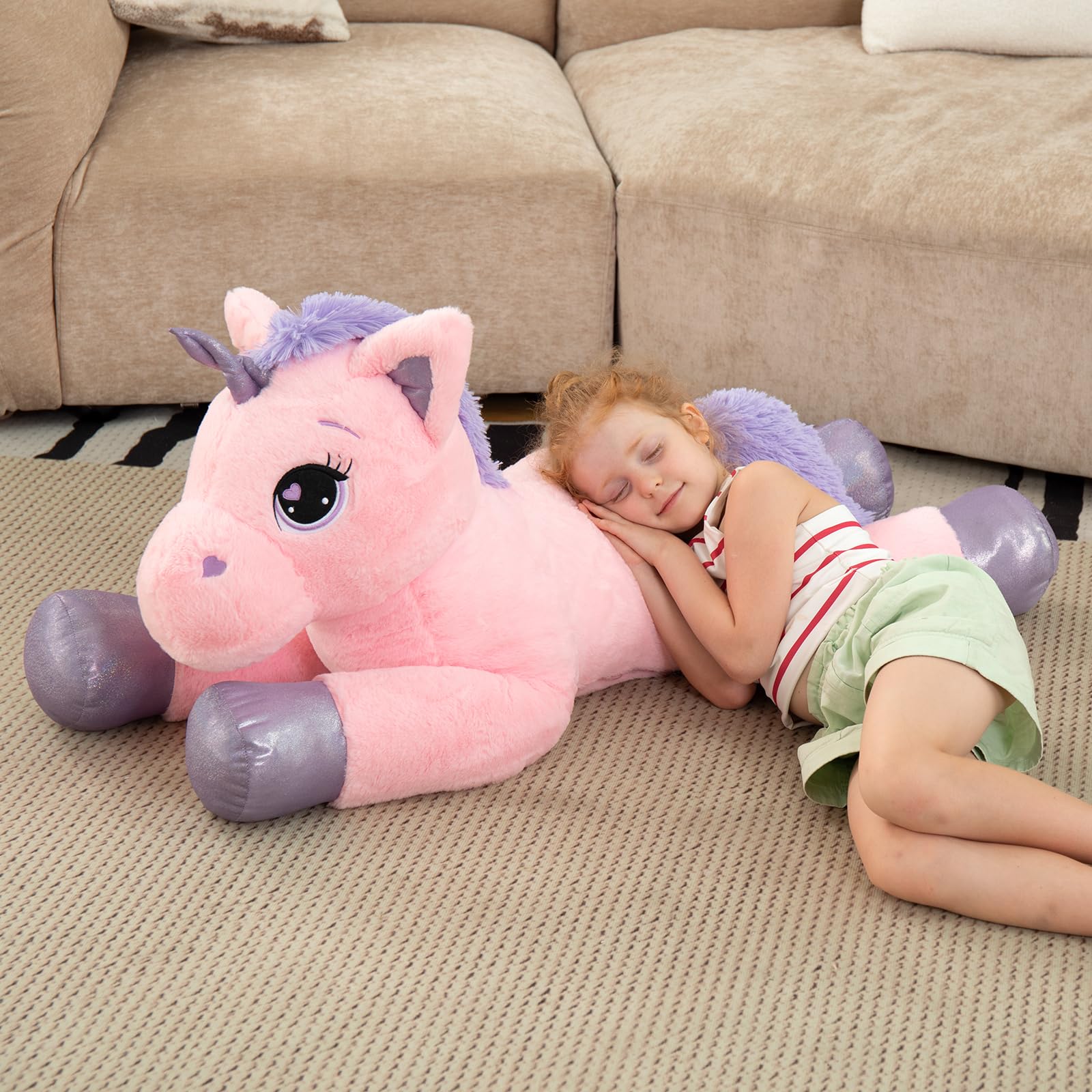 Amazon.co.jp: Lanmore ユニコーンぬいぐるみ ジャイアント 43インチ