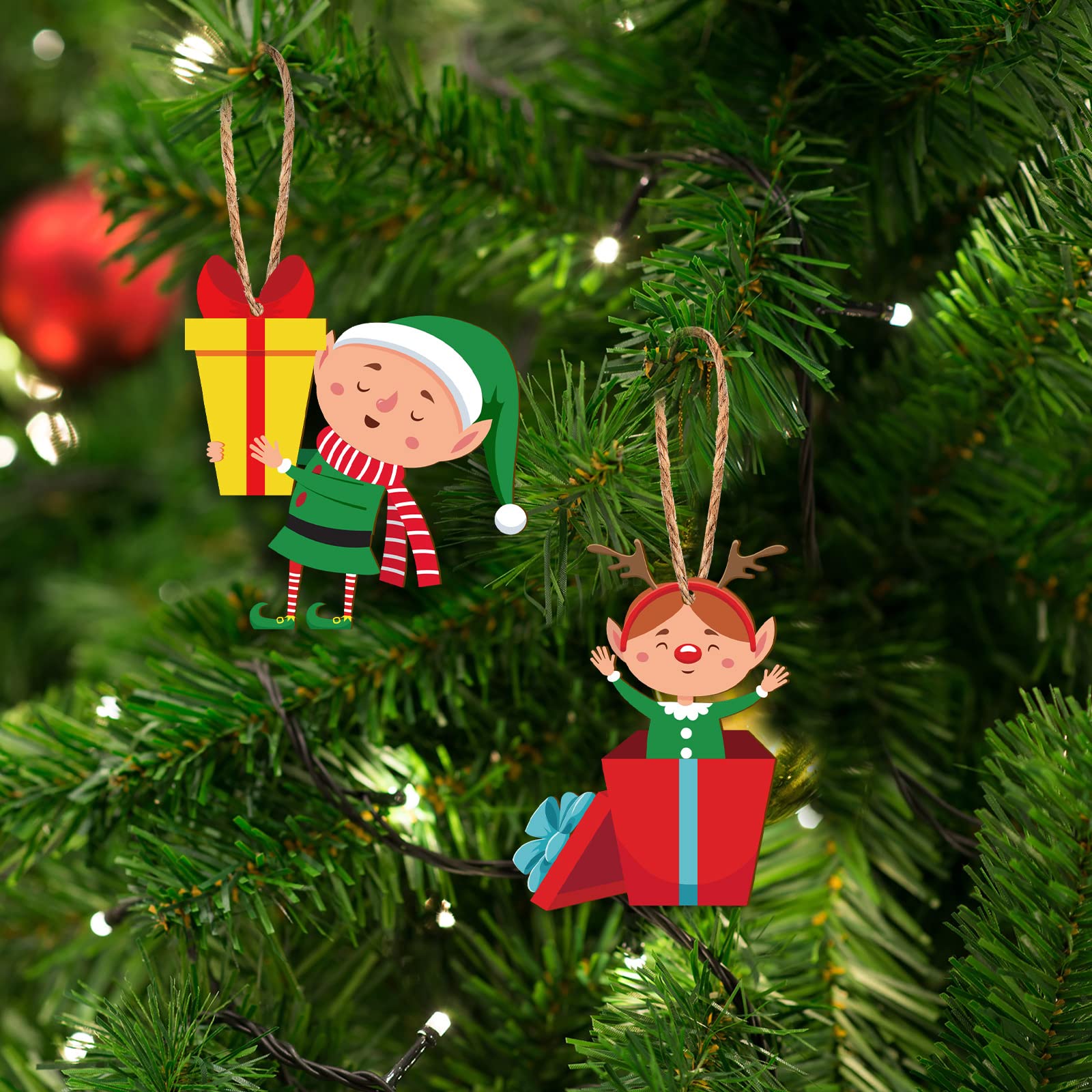 SZLIFE Pieds D'elfe De Noël, Décoration De Sapin De Noël En Peluche