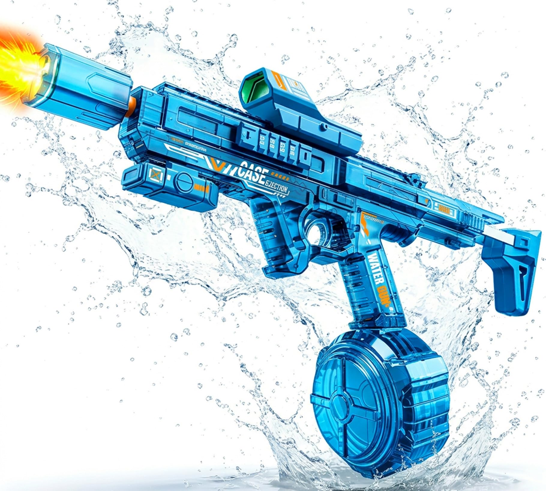 Electric Water Gun for Adults Kids,Powerful Water Pistol with Auto Water Absorption, Automatic Water Guns Pistols with LED Light, Summer Swimming Pool Beach Party Toys, Blue