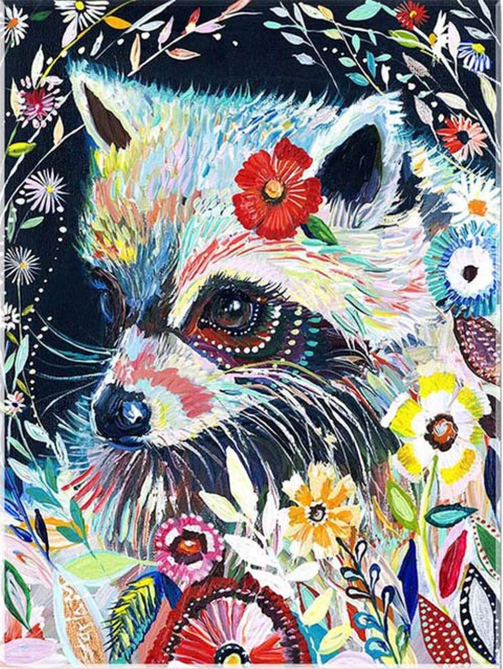 Kit peinture diamant broderie 5D renard coloré 70x90cm
