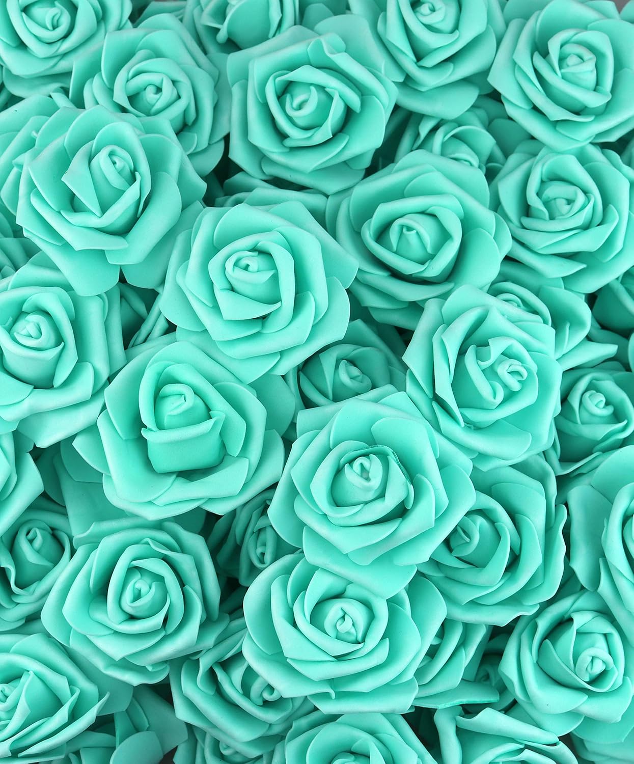 3 x 1.6 x 3 inches 100pcs DIY Real Touch 3D Artificial Foam Rose Head Without Stem for Wedding Party Home Decoration (Tiffany) - Image 6