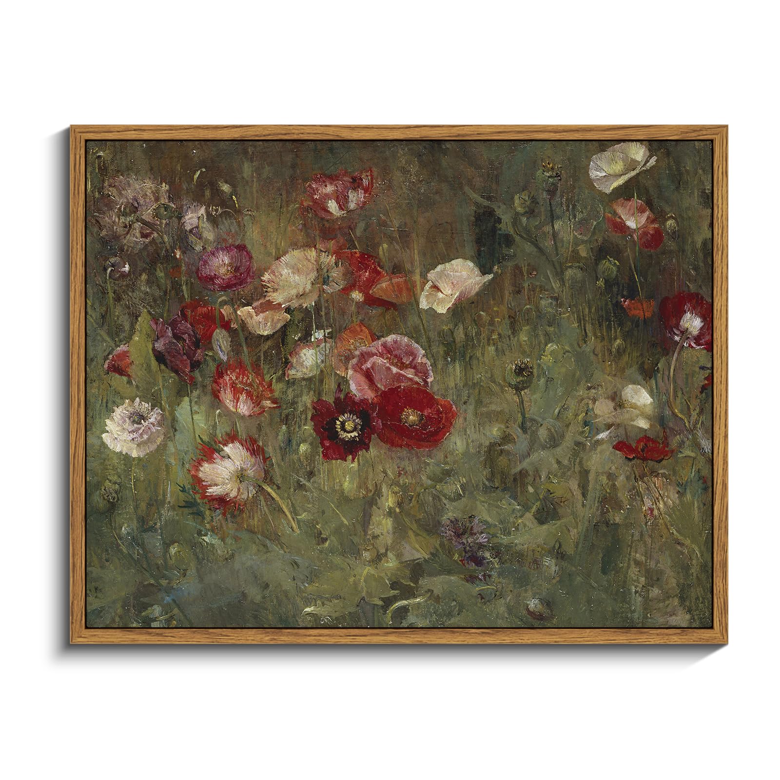 InSimSea Framed Canvas Wall Art, Meadow with Flowers Painting, Landscape for Living Room, Bedroom, Home, Bathroom Decor, 8x10 — view 132