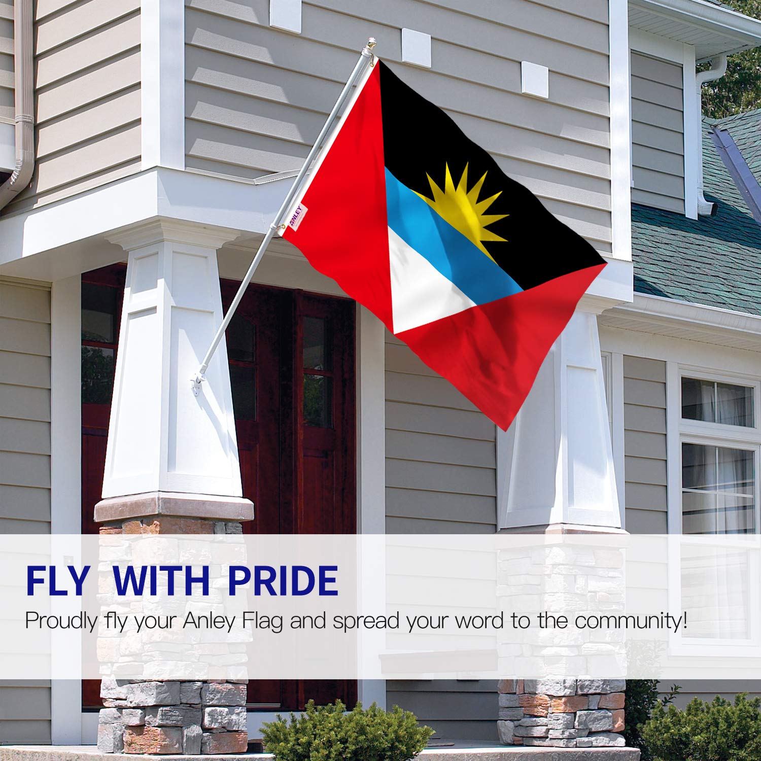 Anley Fly Breeze - Bandera De San Cristóbal Y Nieves De 3 X 5 Pies, Colores Vivos Y A Prueba De Decoloración, Cabecera De Lona Y Doble Costura, Banderas De Nevisian