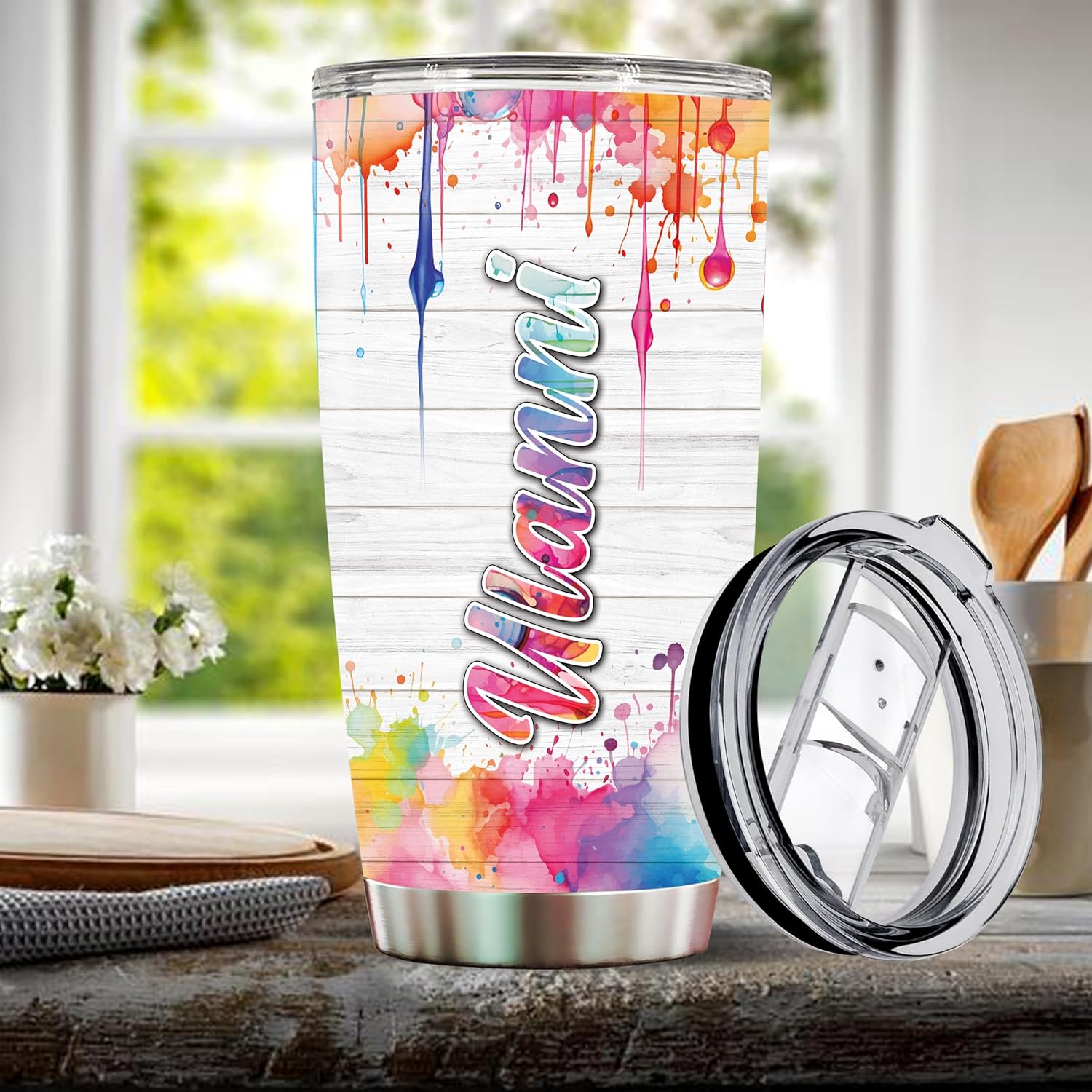 Personalized Horse Tumbler Gifts for Women Men 20oz Insulated Stainless Steel With Lid Custom Name Watercolor Coffee Cup Travel Mug Gift for Girl Boy Daughter Son - Image 5