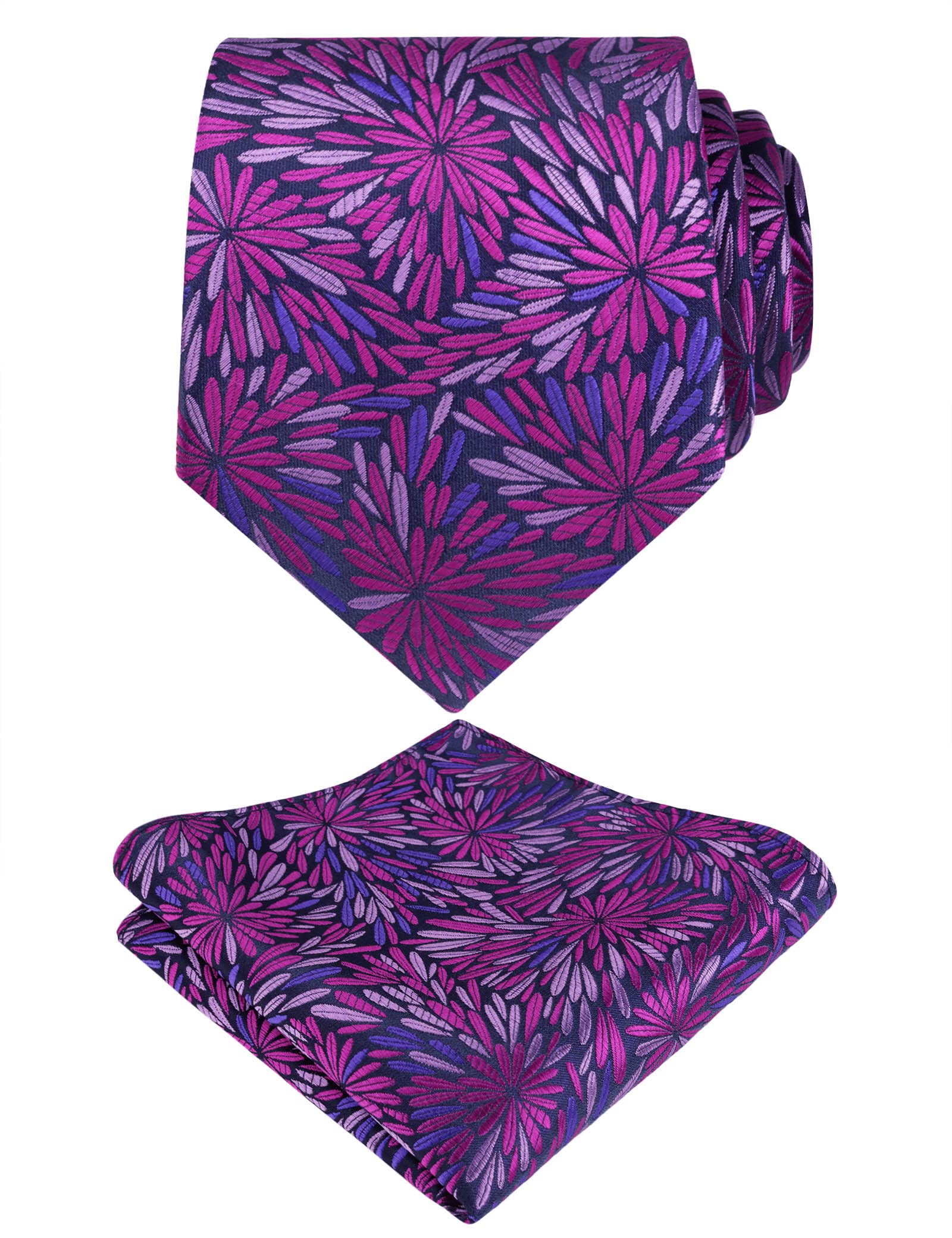 Alizeal Mens 3.15inches Leaf Flower Pattern Tie Set