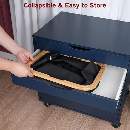 Miniatura 5 de Cesta de lavandería con asas, cestas plegables para lavandería, cesta de almacenamiento versátil y pequeña cesta de lavandería para juguetes, mantas