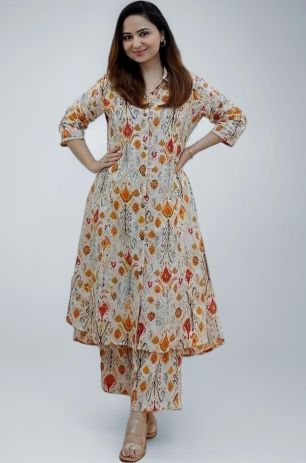 Leriya Fashion Kurta Sets for Woman | Kurti Set for Woman | Short Kurti for Women Latest | Kurtis | Anarkali Suit for Women | Dress | Ethnic Anarkali Straight Kurta Set with Palazzo Pants | Salwar Suit for Party Outfits