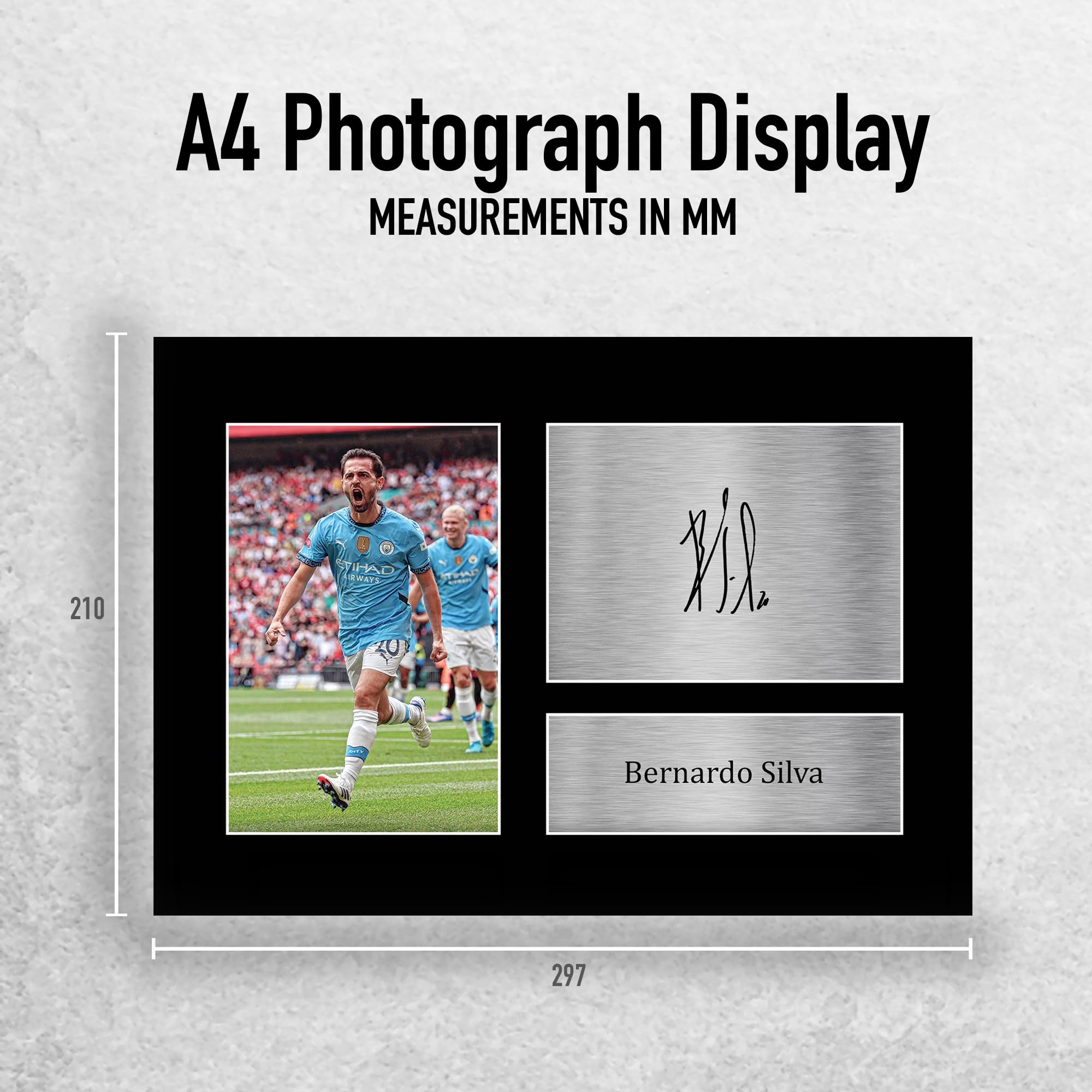 HWC Trading Bernardo Silva Manchester CIty Man City Gifts Printed Signed Autograph Picture for Fans and Supporters - A4 - Image 2