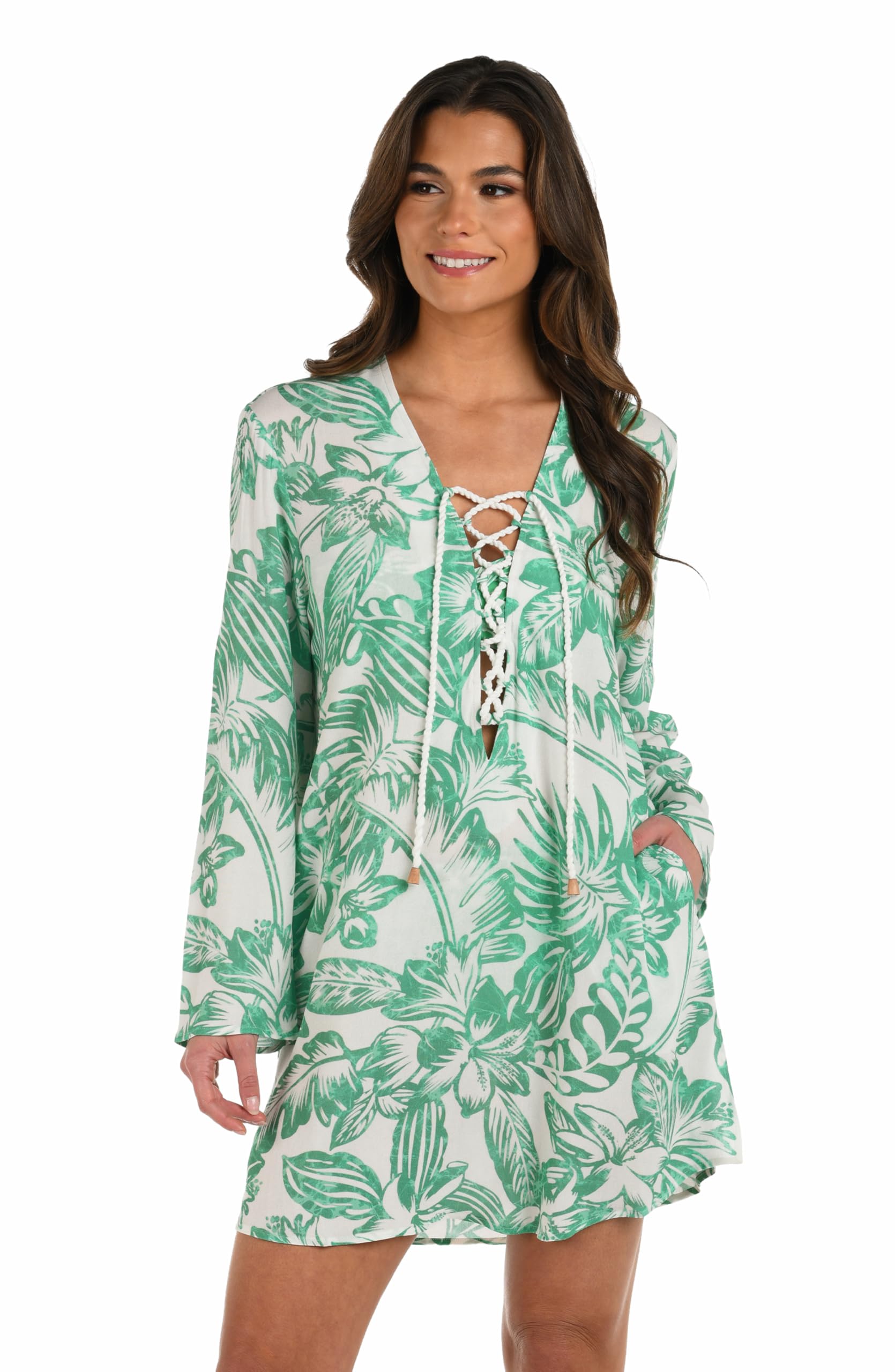 La Blanca Womens Tunic Swimsuit Cover UpSwimwear Cover Up