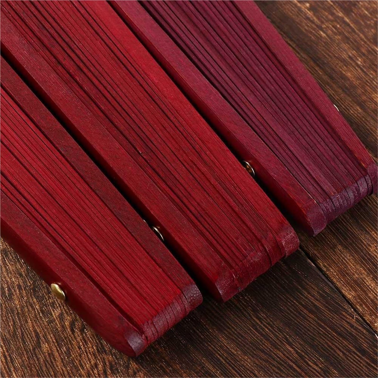 Abanicos plegables hechos a mano, 7 abanicos plegables de seda en blanco para pintura, juego de regalo de manualidades, 10.24 y 12.99 pulgadas, doble cara (10 pulgadas, rojo)