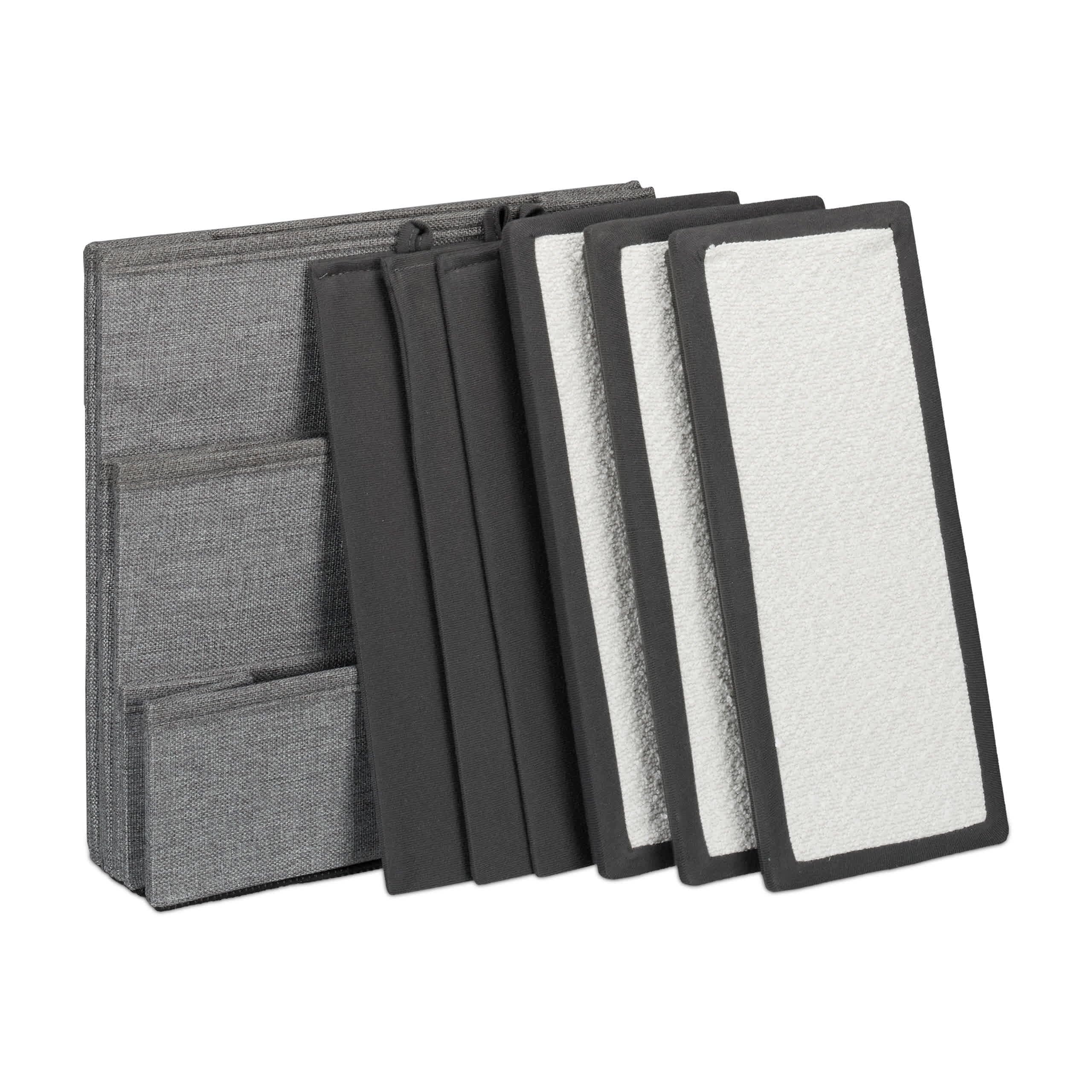 Relaxdays Scaletta a 3 Gradini per Cani e Gatti, Scala Pieghevole per Letto e Divano, Box, 39x40x49 cm, Grigio Bianco